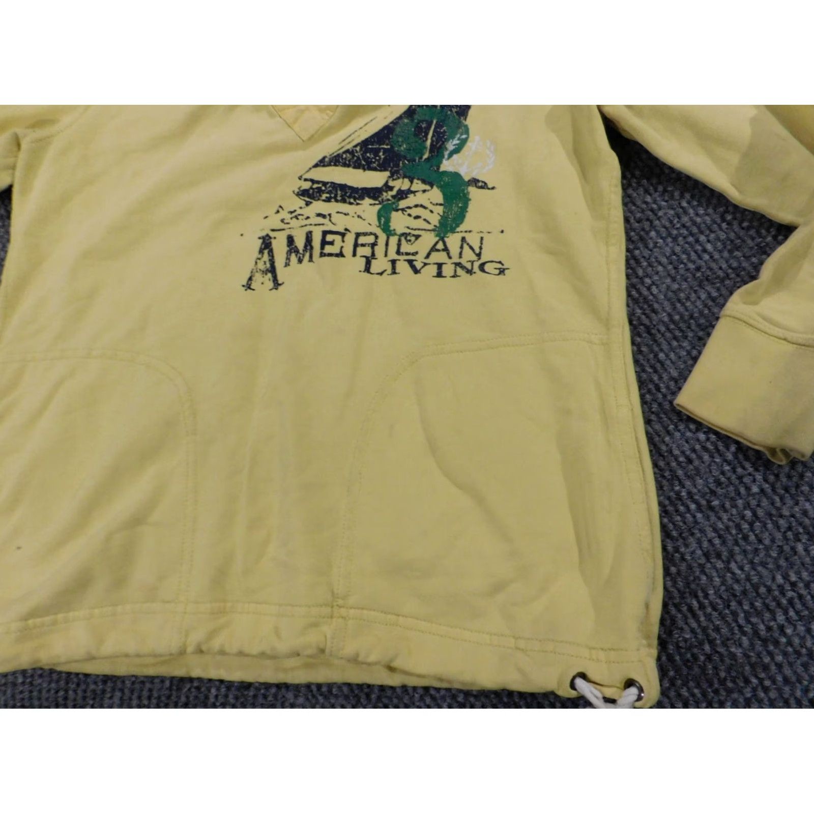 Vintage VINTAGE? No — American Living Sweater Regular Medium Womens Yellow Pullover Mock Neck Knit Cotton Long Sleeve Button Size M / US 6-8 / IT 42-44 - 5 Thumbnail