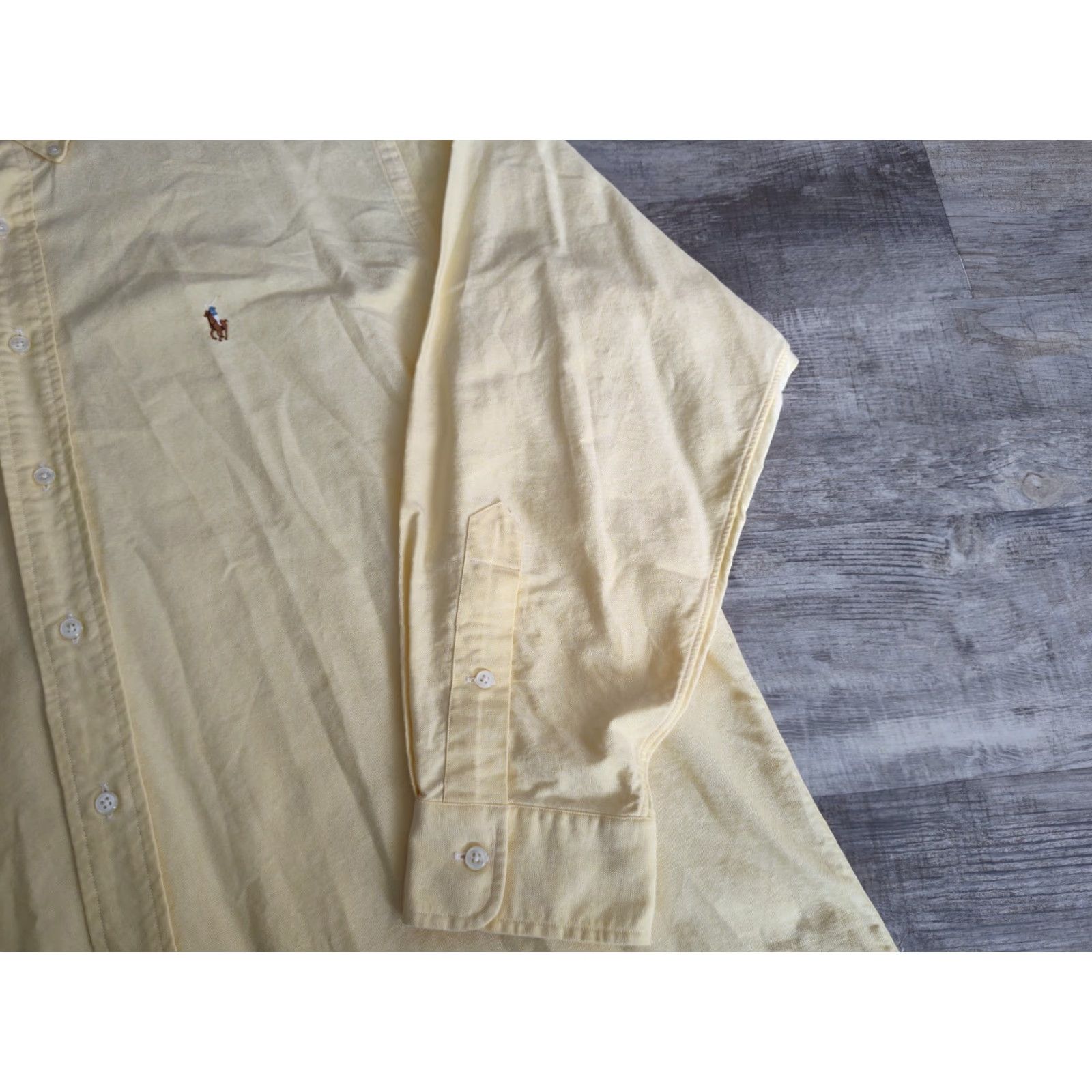 Ralph Lauren VINTAGE Ralph Lauren Yarmouth Shirt Dress Shirt 17.5/35 Mens Yellow 100% Cotton Button-Down Classic Polo Pony Preppy Ivy League 90s Mens Size US XL / EU 56 / 4 - 2 Thumbnail