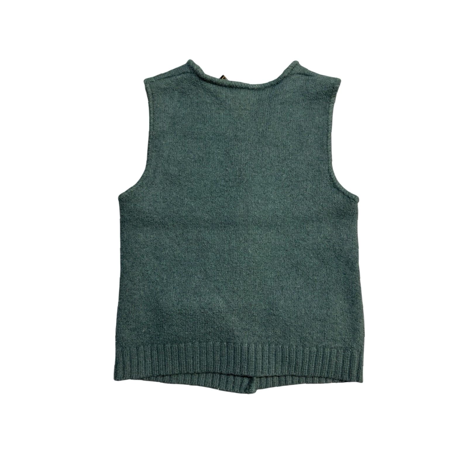 Eddie Bauer VINTAGE Eddie Bauer Vest Wool Button Up Green Olive L Womens Sleeveless Mid-Length Button-down 90s Outdoor Solid Lightweight Casual Travel Workwear Size L / US 10 / IT 46 - 2 Thumbnail
