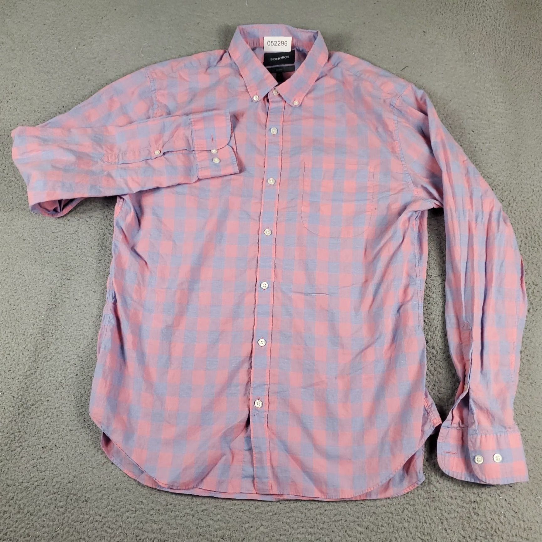 Bonobos Bonobos Button-Up Shirt Mens XL Pink Blue Check Long Sleeve Casual Modern Size US XL / EU 56 / 4 - 2 Thumbnail