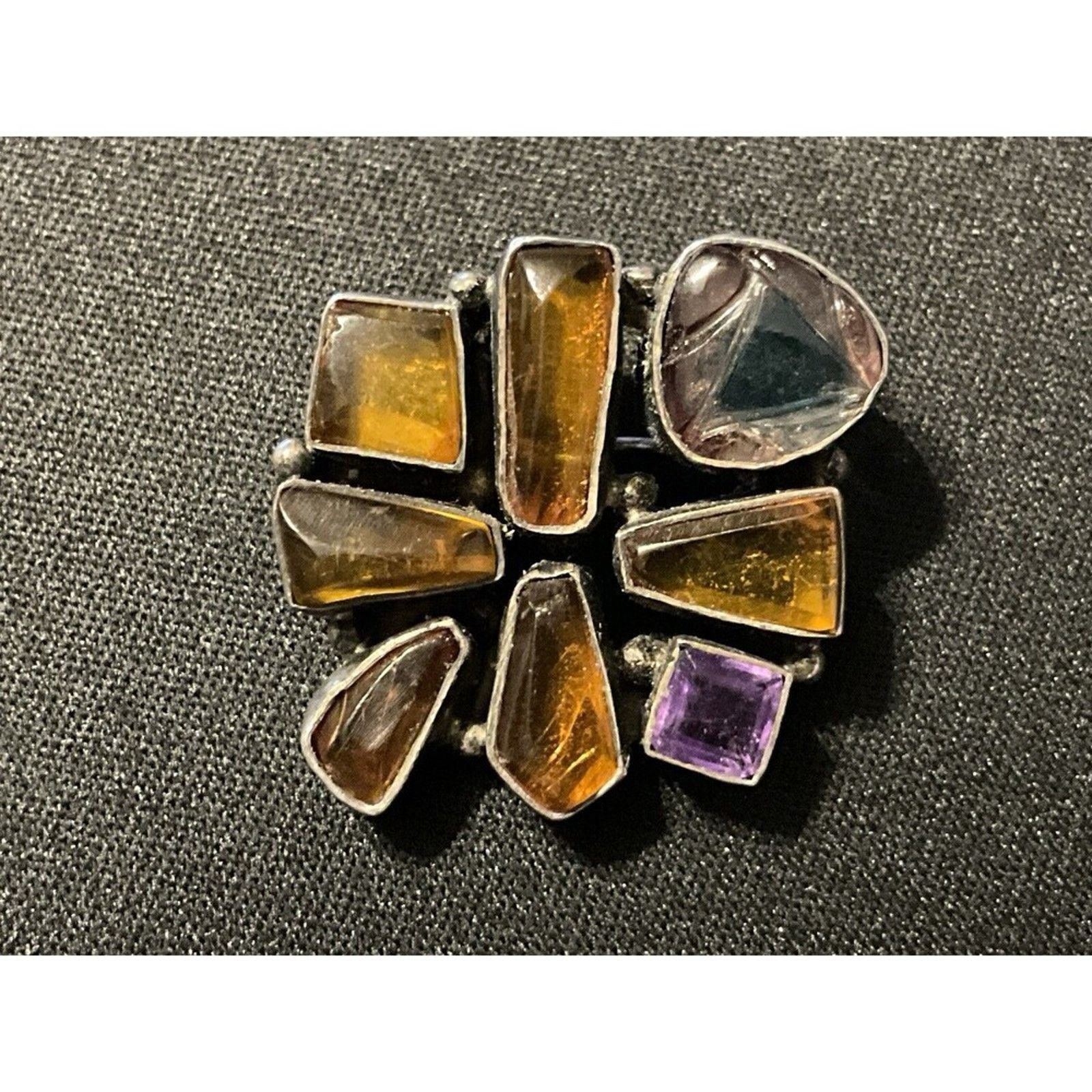 Other Artizan Made Vintage Amber Brooch, Abstract Tested 925 Size ONE SIZE - 2 Thumbnail
