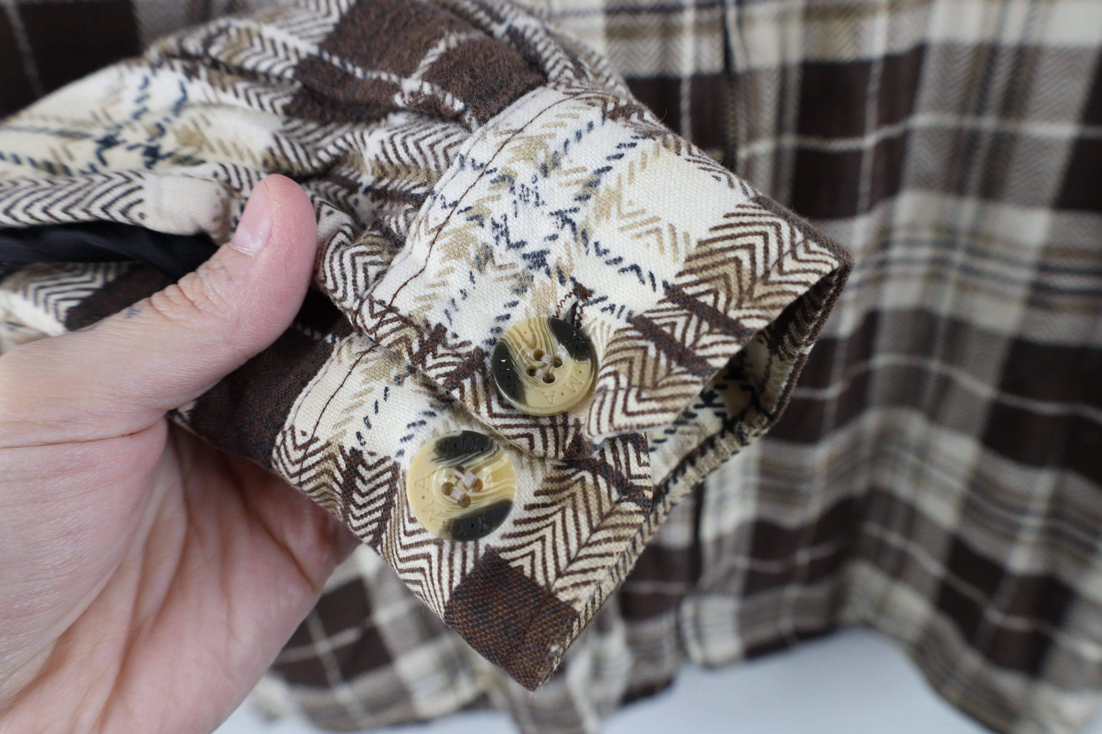 Vintage Vintage 90s Streetwear Knit Lined Flannel Shirt Jacket Size US L / EU 52-54 / 3 - 6 Thumbnail