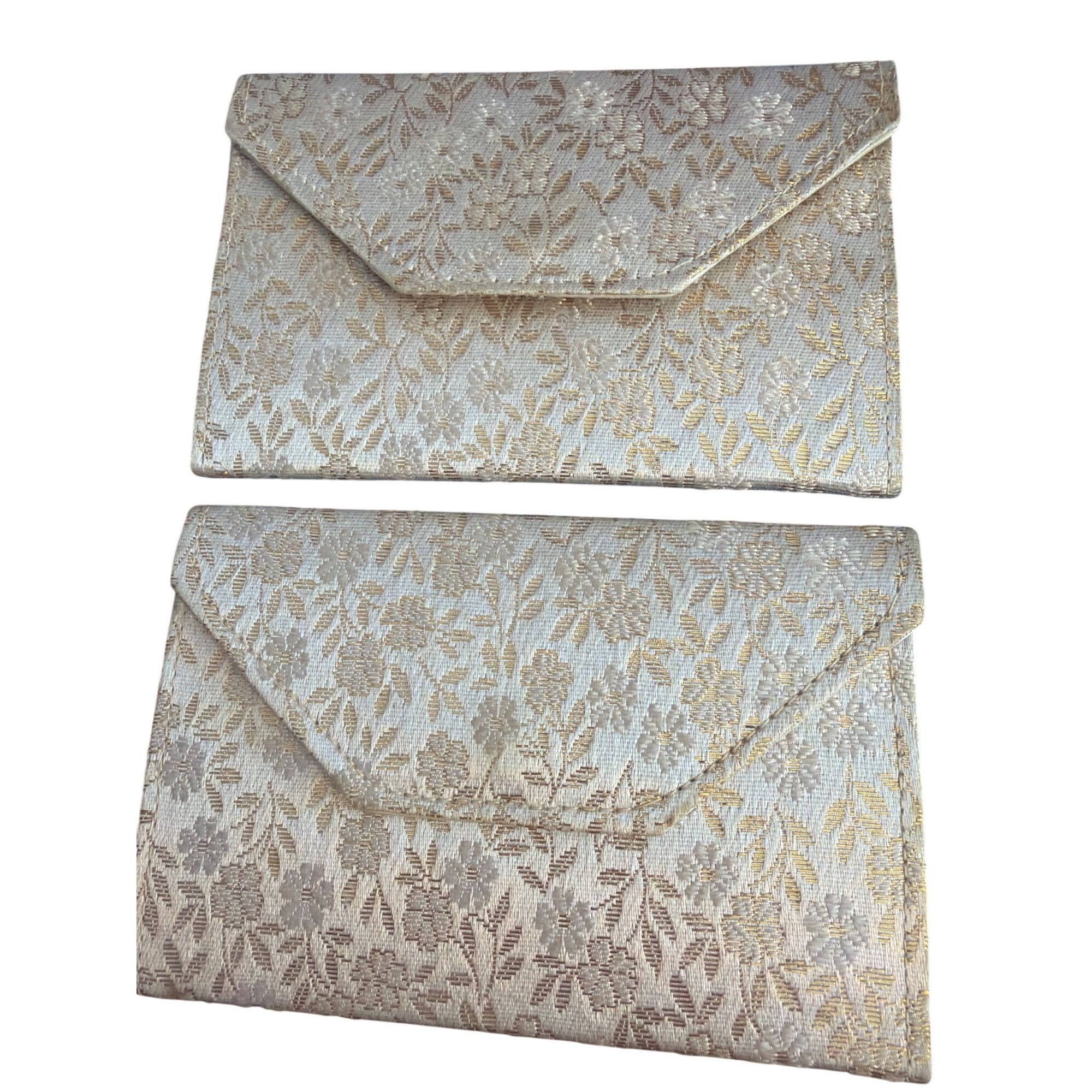 Other Vintage Lot 4 Du Barry Gold Cream Brocade Fabric Clutch Pear Size ONE SIZE - 2 Thumbnail