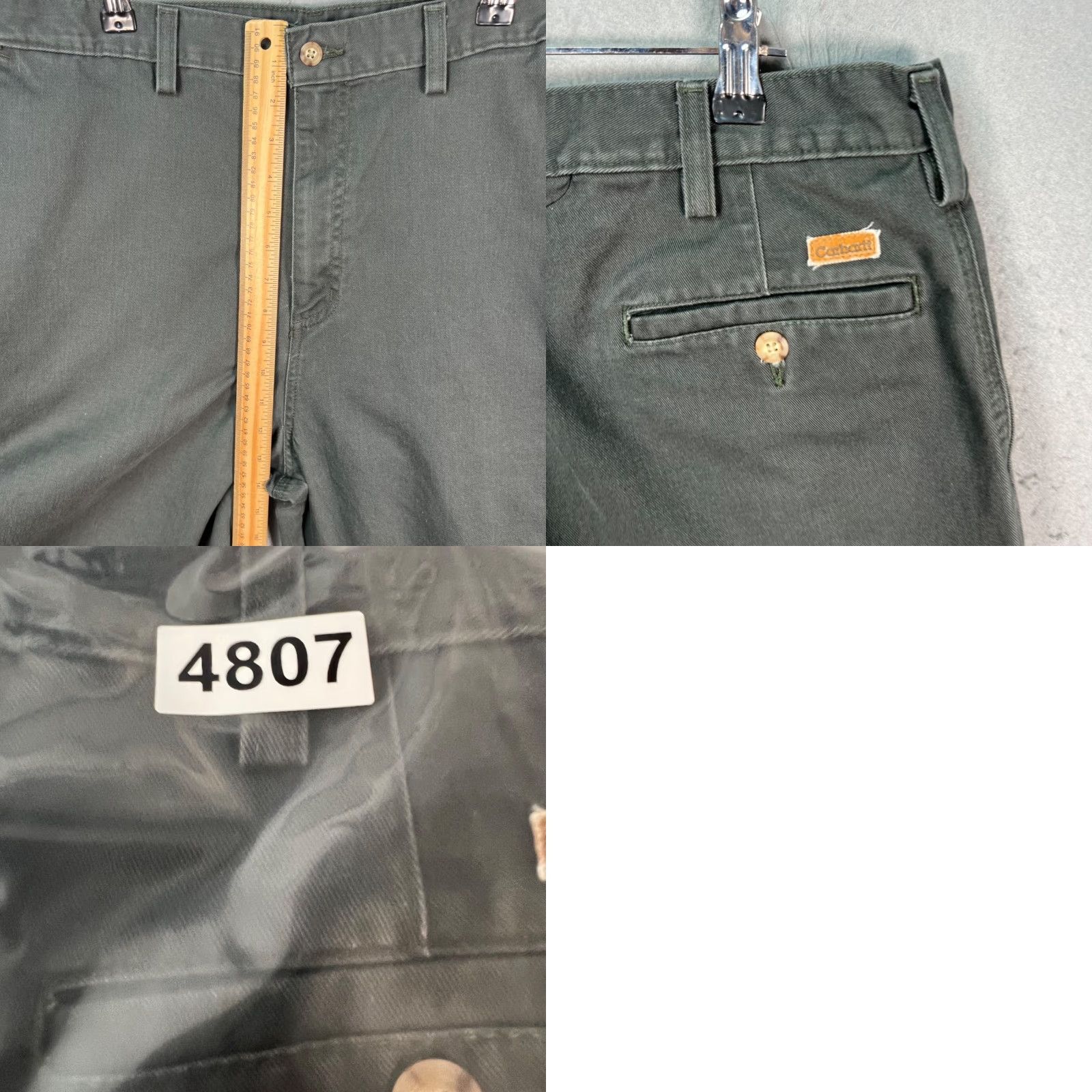 Carhartt Carhartt Mens Chino Pants Workwear 36x32 Relaxed Fit Green Cotton Canvas 5-Pocket Logo Pockets Straight Front Vintage No Size US 36 / EU 52 - 8 Thumbnail