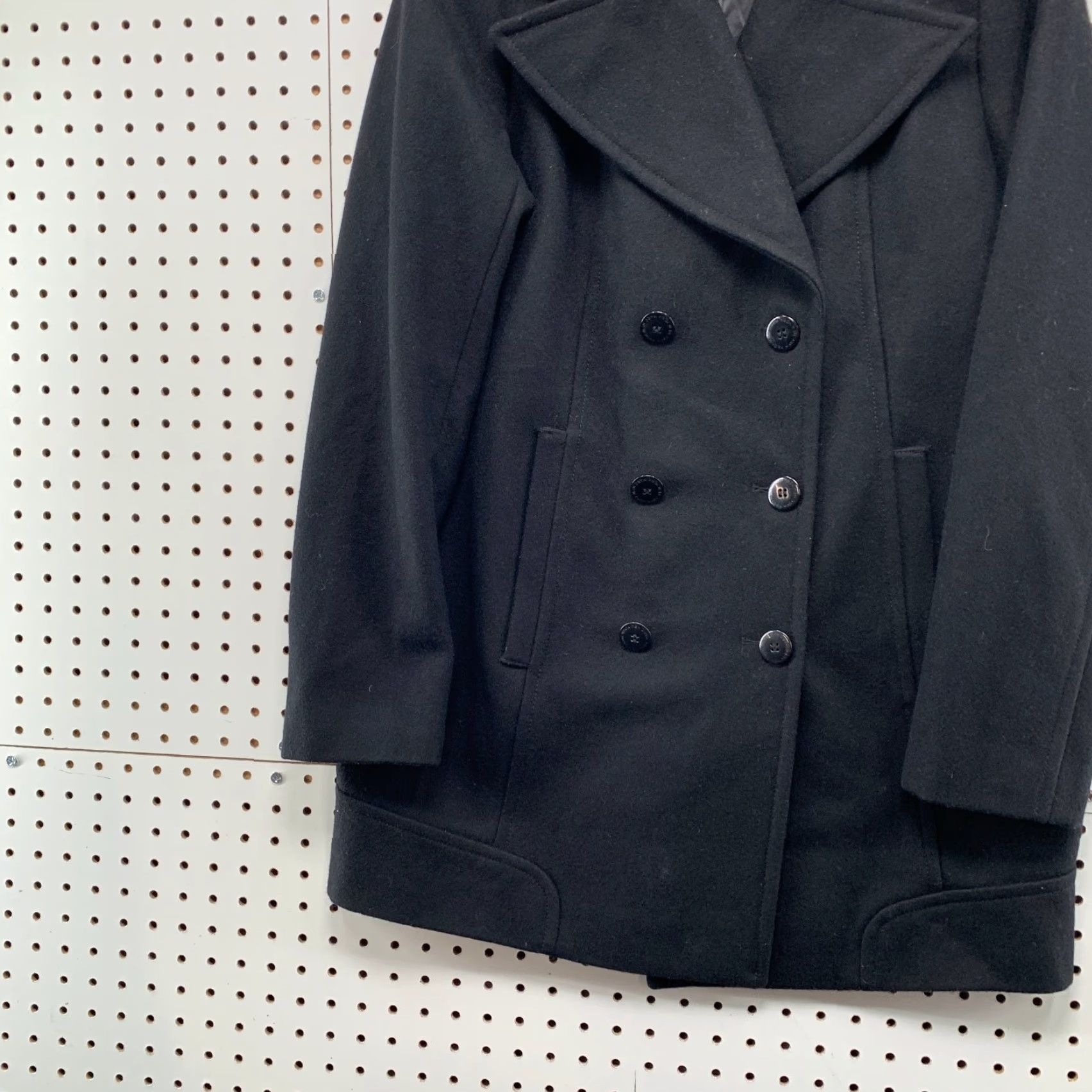 Vintage VINTAGE Marc New York Wool Coat Womens 8 Black Double Breasted Peacoat Business Coat Size M / US 6-8 / IT 42-44 - 3 Thumbnail