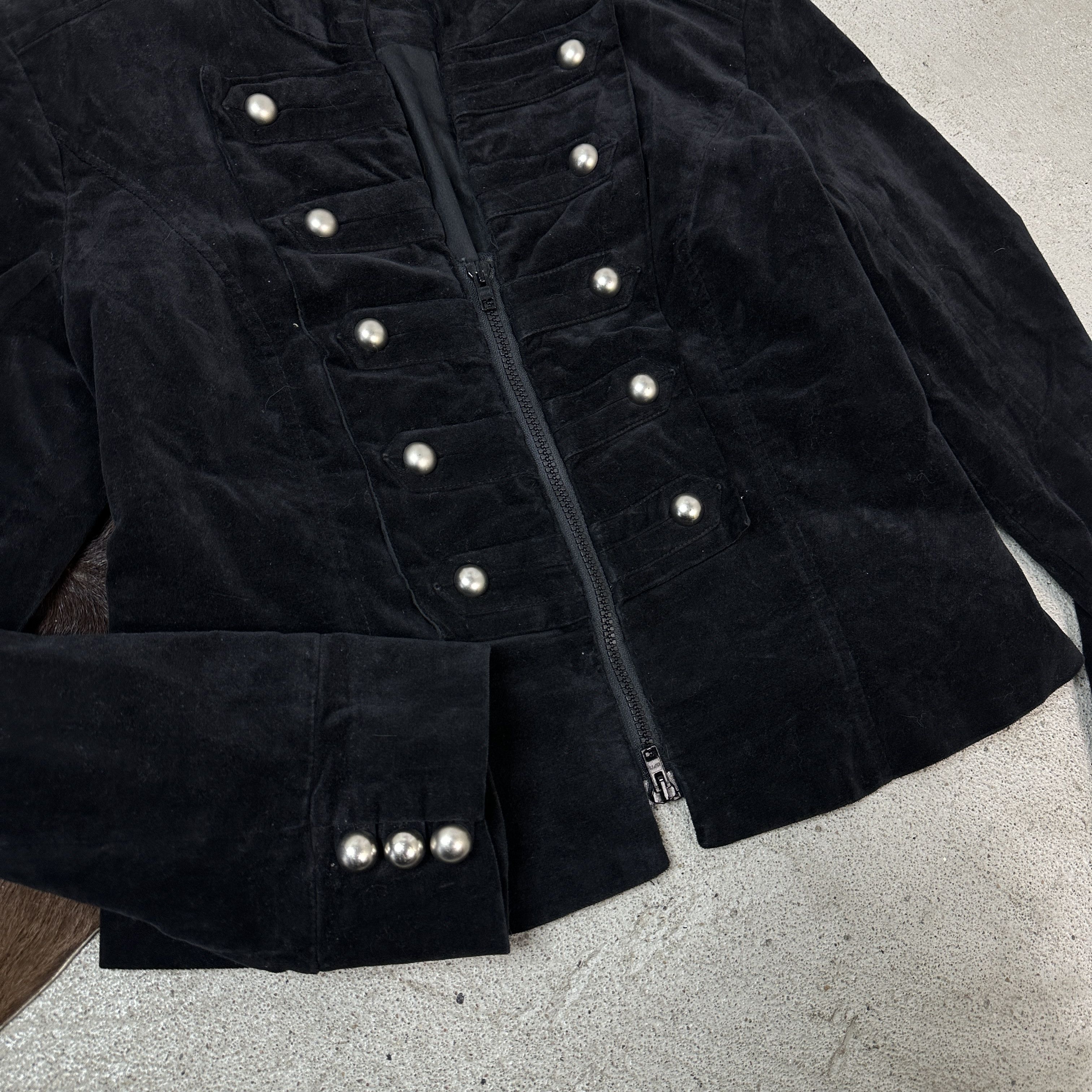 Vintage Military Styled Vintage Avant Garde Velour Jacket Size M / US 6-8 / IT 42-44 - 2 Thumbnail
