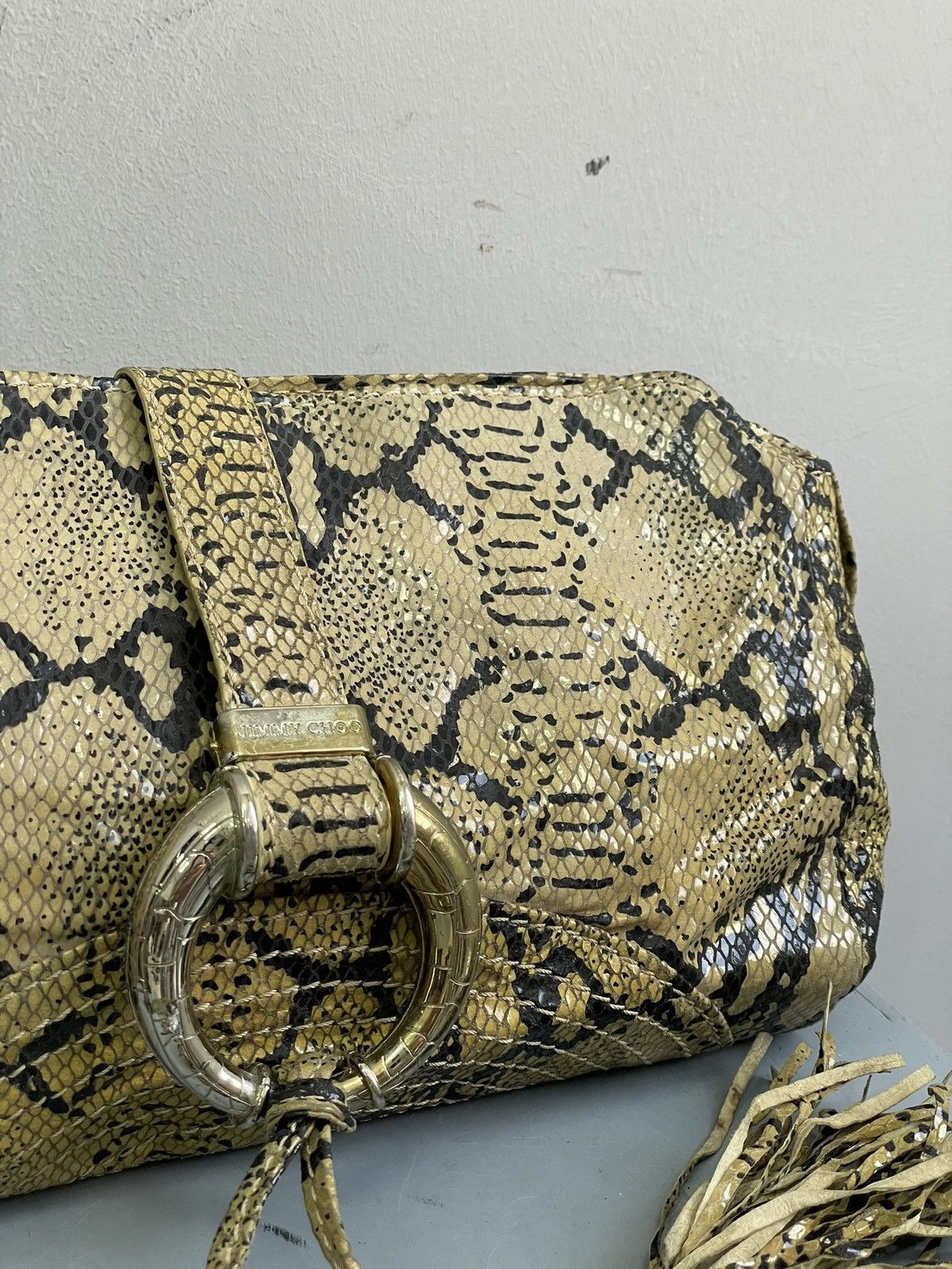 Jimmy Choo Rare python snake hand bag clutch hystericglamour style Size ONE SIZE - 3 Thumbnail