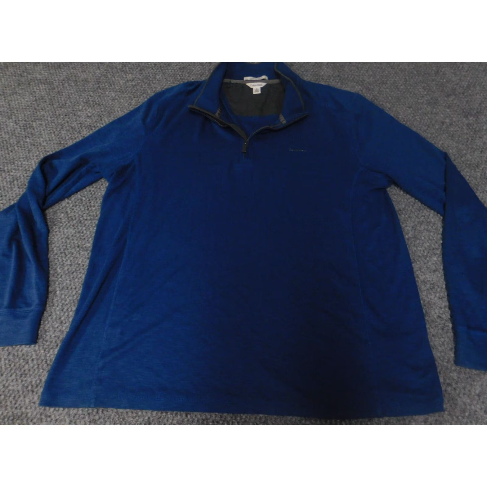 Calvin Klein Calvin Klein Mens Sweater 1/4 Zip Pullover Blue Knit V-Neck Mock Neck Regular Size M Long Sleeve Buttoned Casual Knitwear Pullover Winter Fall Size US M / EU 48-50 / 2 - 2 Thumbnail