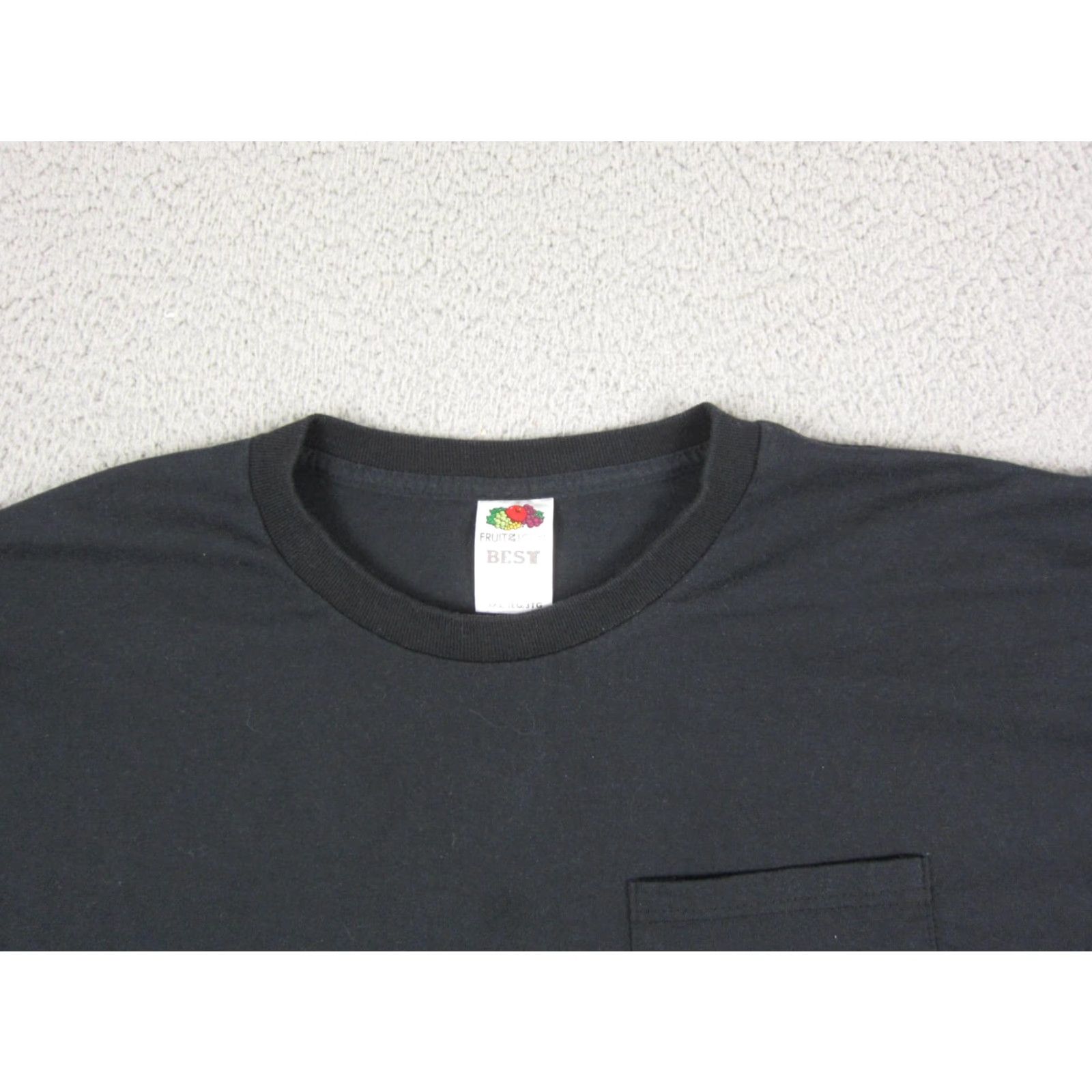 Fruit Of The Loom VINTAGE Fruit of the Loom Shirt Mens 3XL Black Pocket Crew Neck 90s Vintage 3XL Mens Shirt Pockets Comfort Knit Cotton Polyester Shirt Size US XXL / EU 58 / 5 - 3 Thumbnail