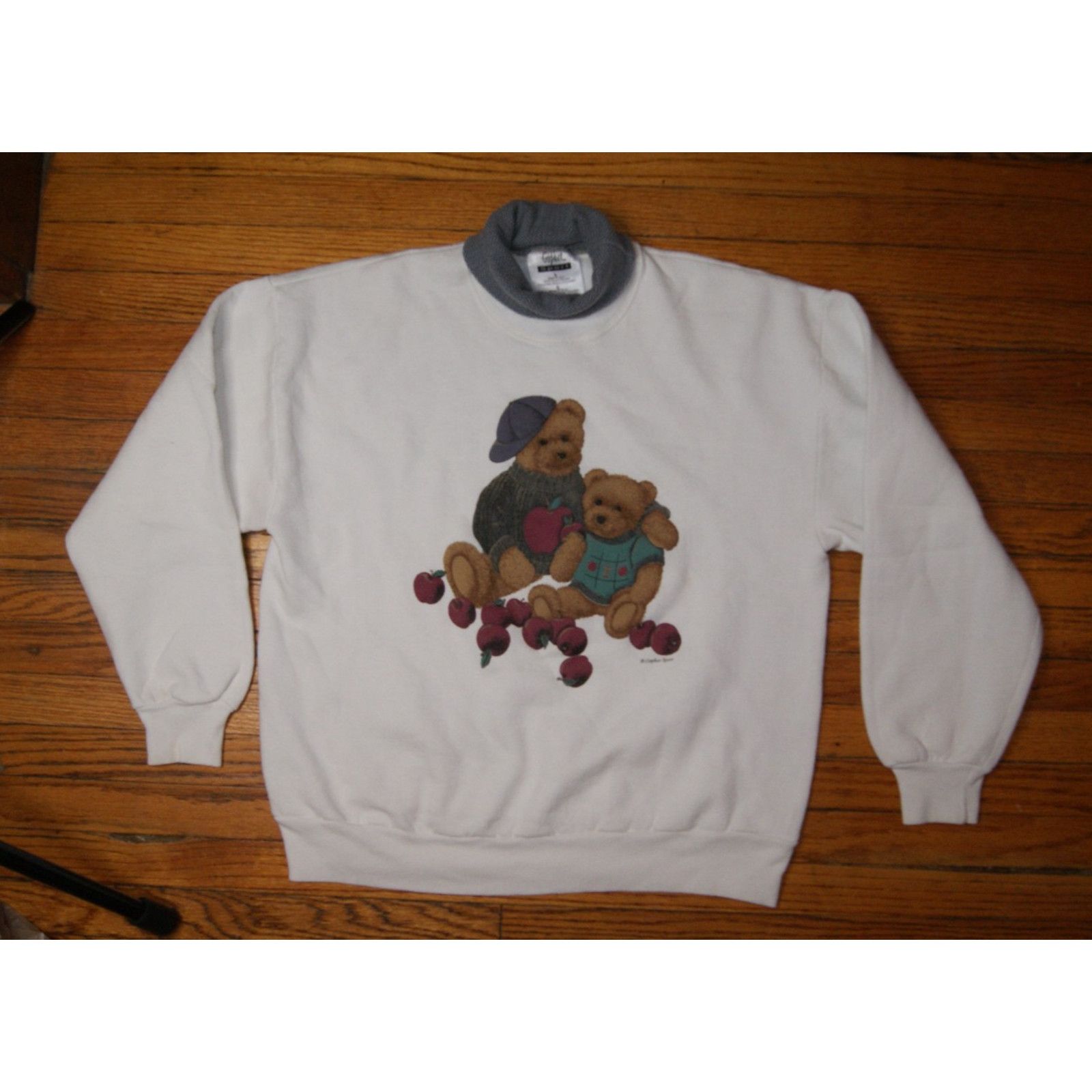 Vintage VTG Teddy Bears Apples Turtleneck Sweatshirt Gopher USA Size L / US 10 / IT 46 - 2 Thumbnail