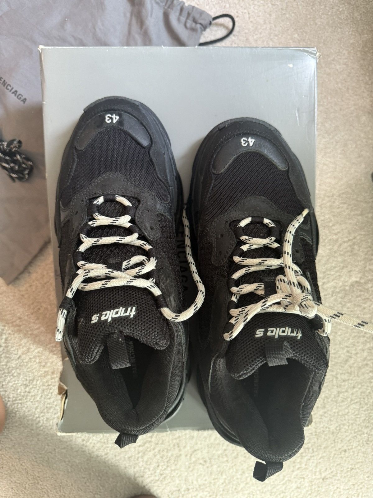 Balenciaga Balenciaga triple s black size 43 fits a 10/10.5 Size US 10.5 / EU 43-44 - 3 Thumbnail