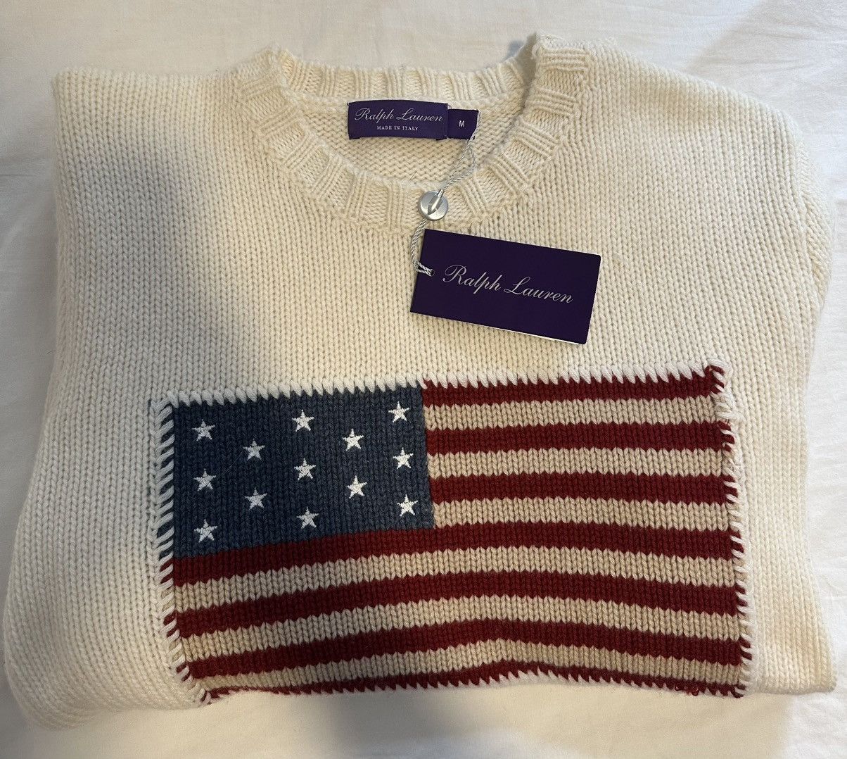 Ralph Lauren Purple Label Purple Label Flag Crewneck Cashmere Sweater Size US M / EU 48-50 / 2 - 2 Thumbnail