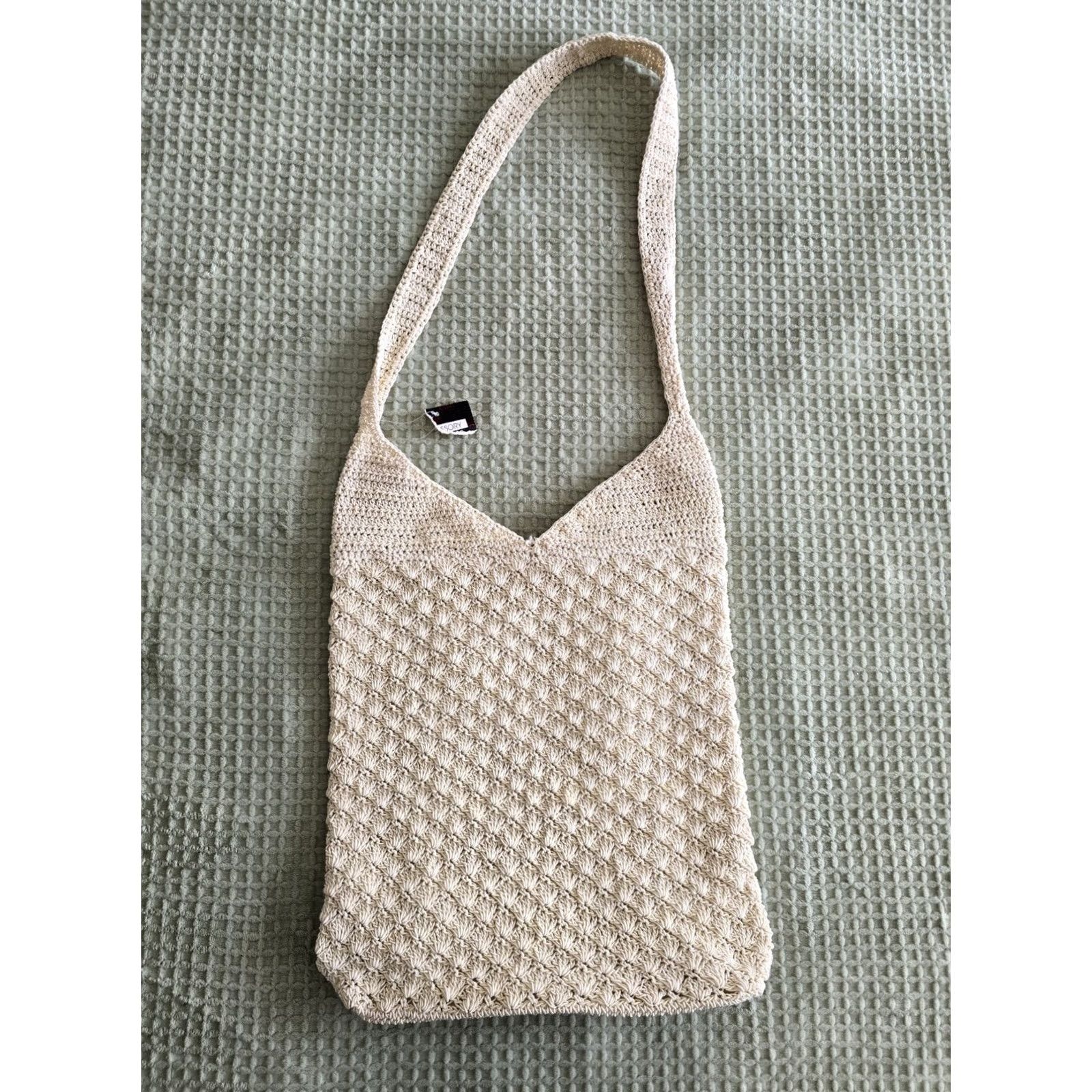 Vintage VINTAGE 90s Y2k Crochet Beige Shoulder Bag boho Festival Women Size ONE SIZE - 2 Thumbnail