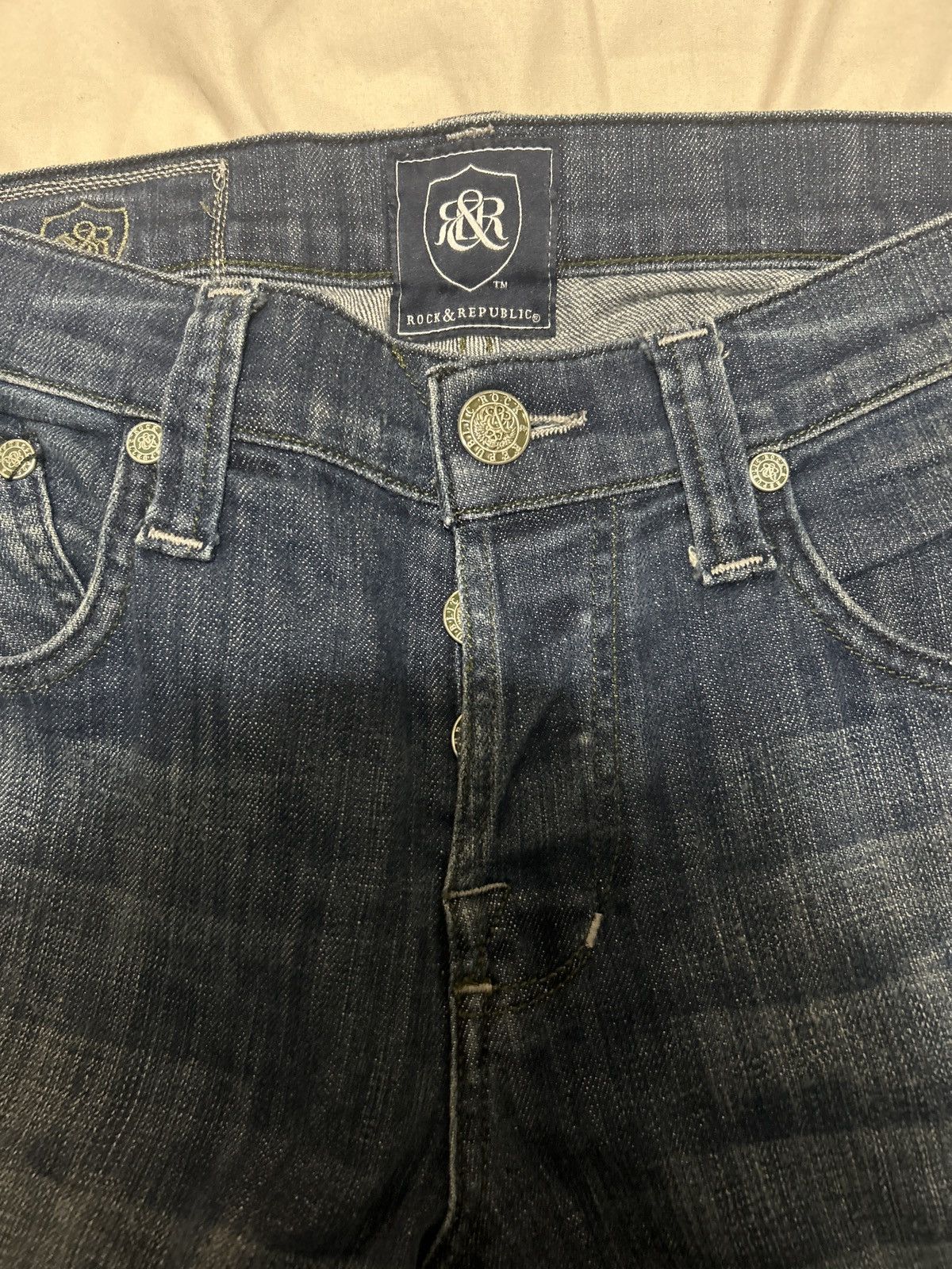 Rock & Republic Vintage Denim navy bell bottom jeans Size US 30 / EU 46 - 4 Thumbnail