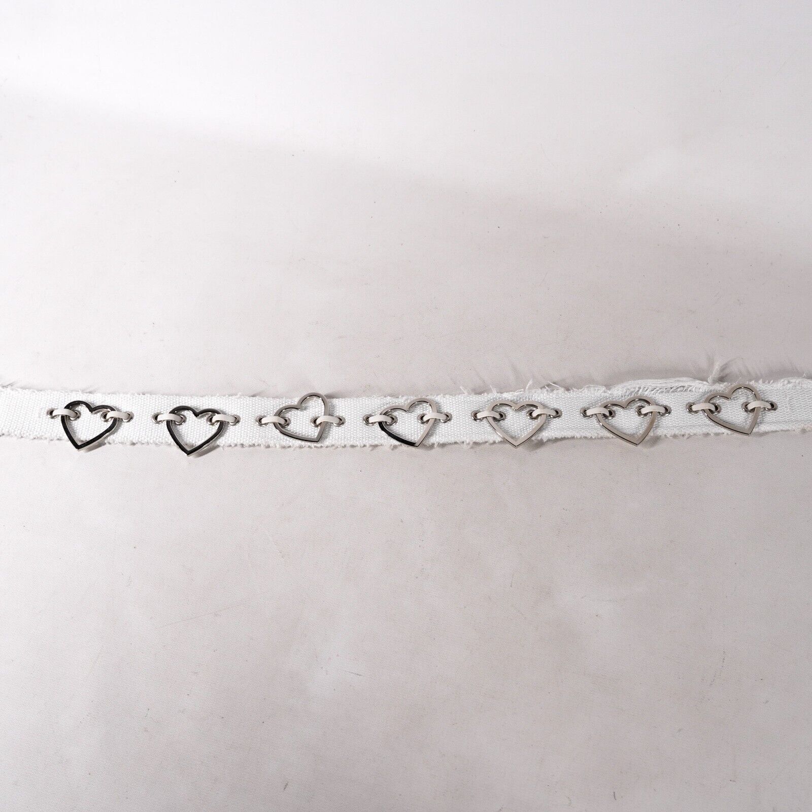 Other White Knitted Fabric Stainless Steel Heart Cosplay Belt 33" Size ONE SIZE - 3 Thumbnail