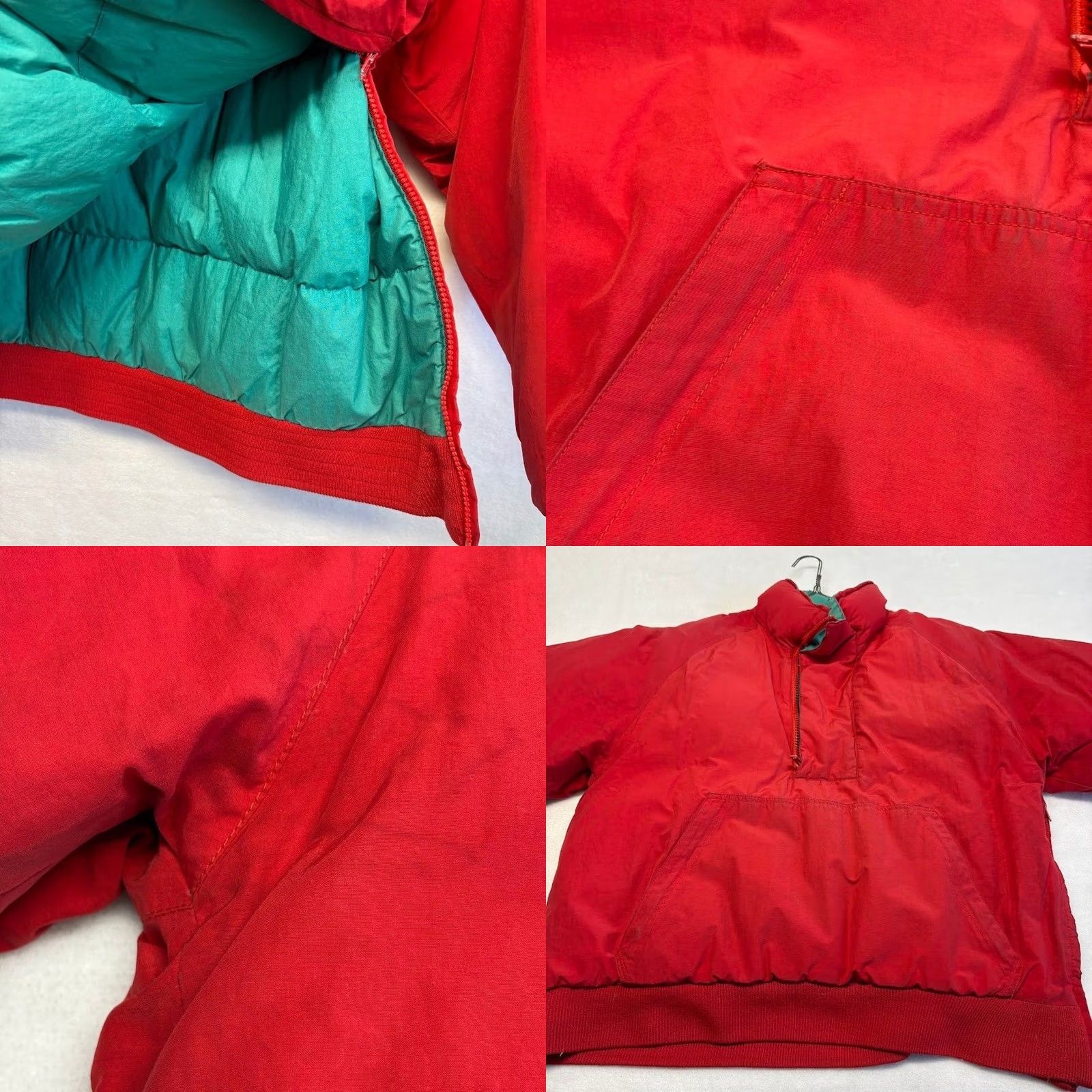 Lands' End Lands' End Vintage Down Jacket Red Pullover Anorak Puffer 1/4 Zip Ski Jacket M Men Jacket Size US M / EU 48-50 / 2 - 8 Thumbnail
