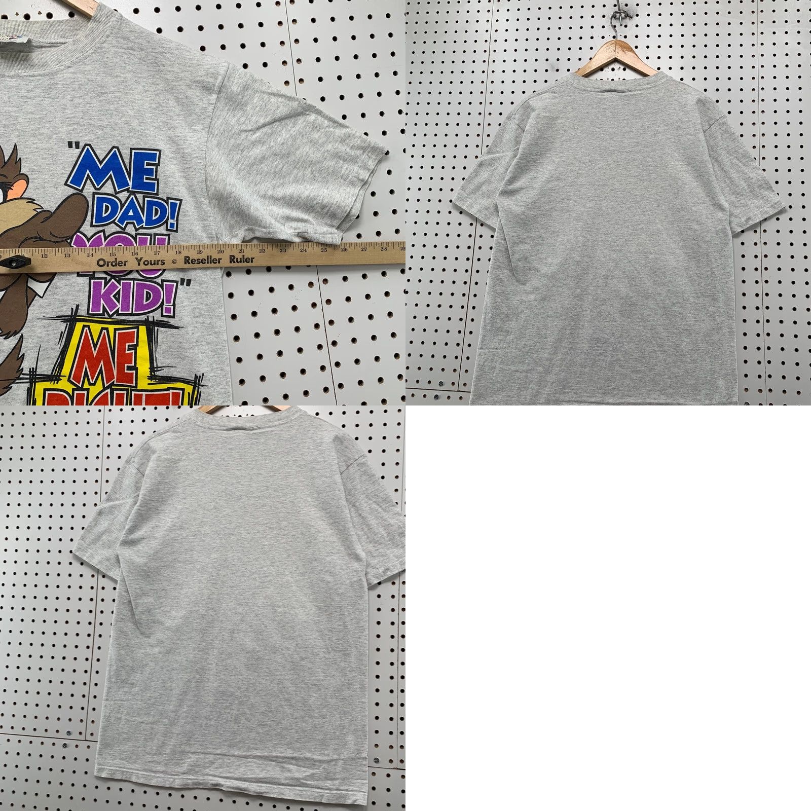 Vintage VINTAGE Looney Tunes TAZ Dad Funny T Shirt Mens M Gray 90s 1990s Single Stitch USA Mens Shirt Size US M / EU 48-50 / 2 - 9 Thumbnail