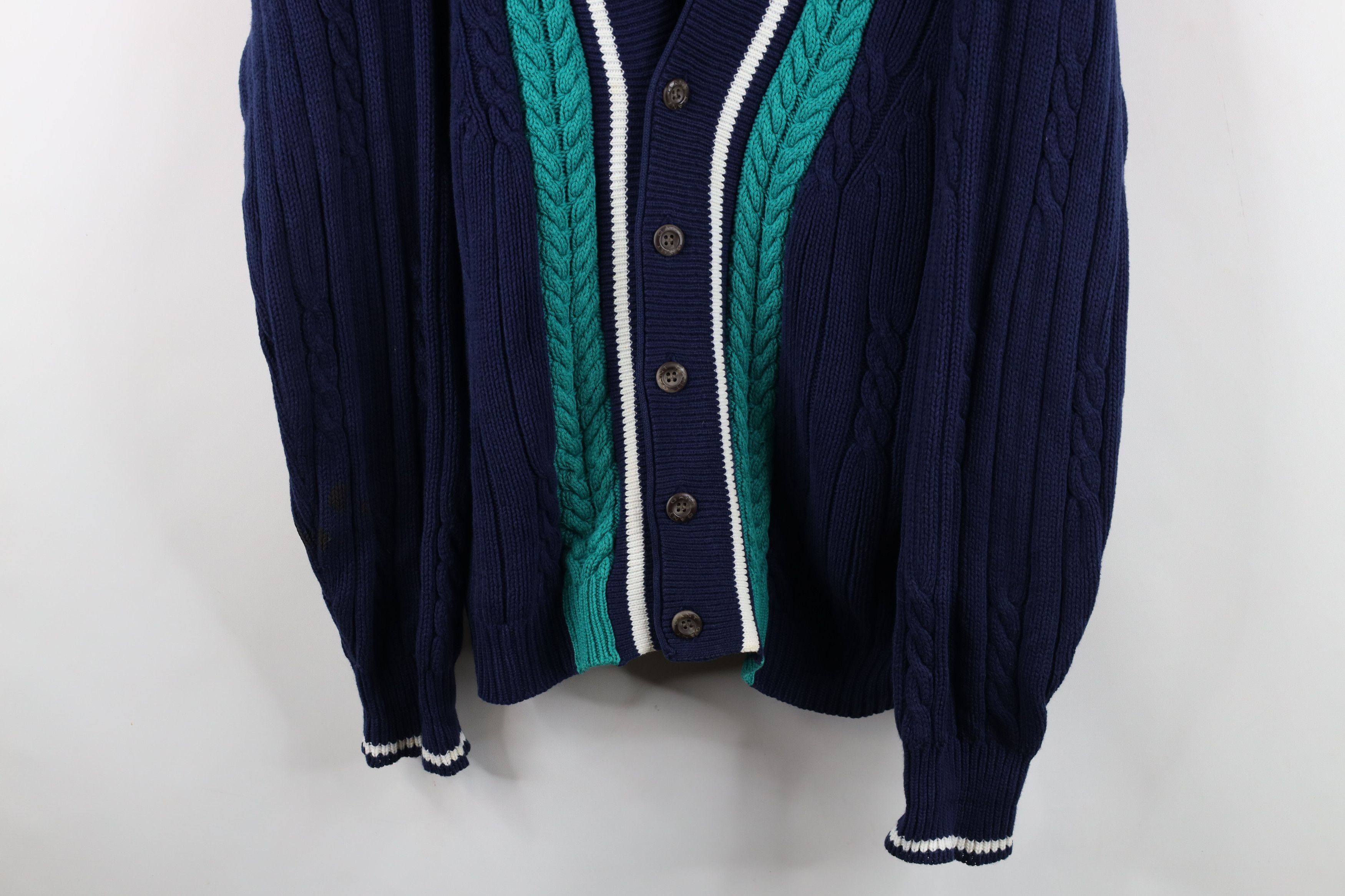 Vintage Vintage 90s Dapper Chunky Cable Knit Cardigan Sweater Size US M / EU 48-50 / 2 - 3 Thumbnail