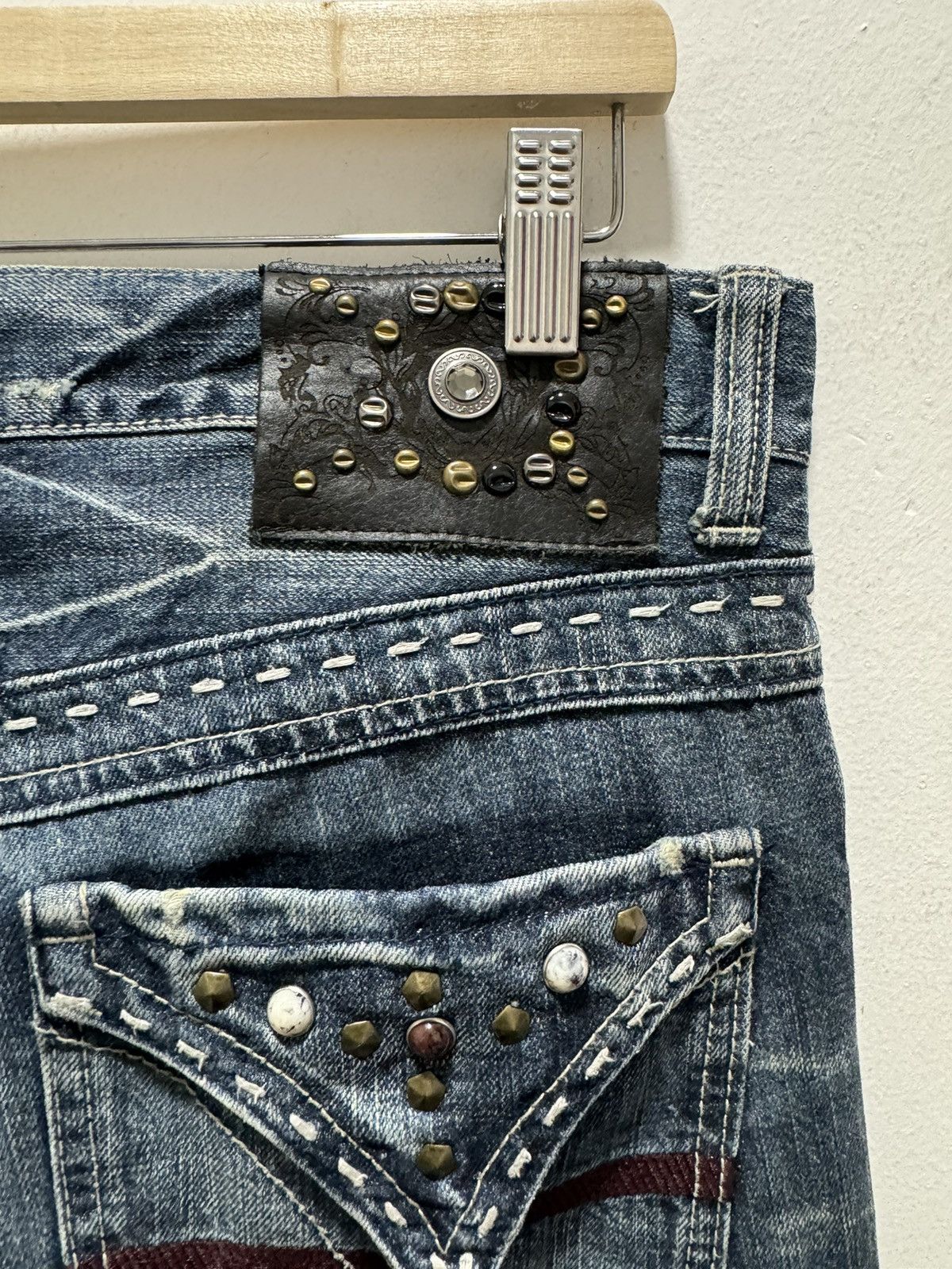 Japanese Brand JAPANESEBRAND WHISKERS PUNK STYLE DISTRESSED JEANS Size US 32 / EU 48 - 15 Thumbnail