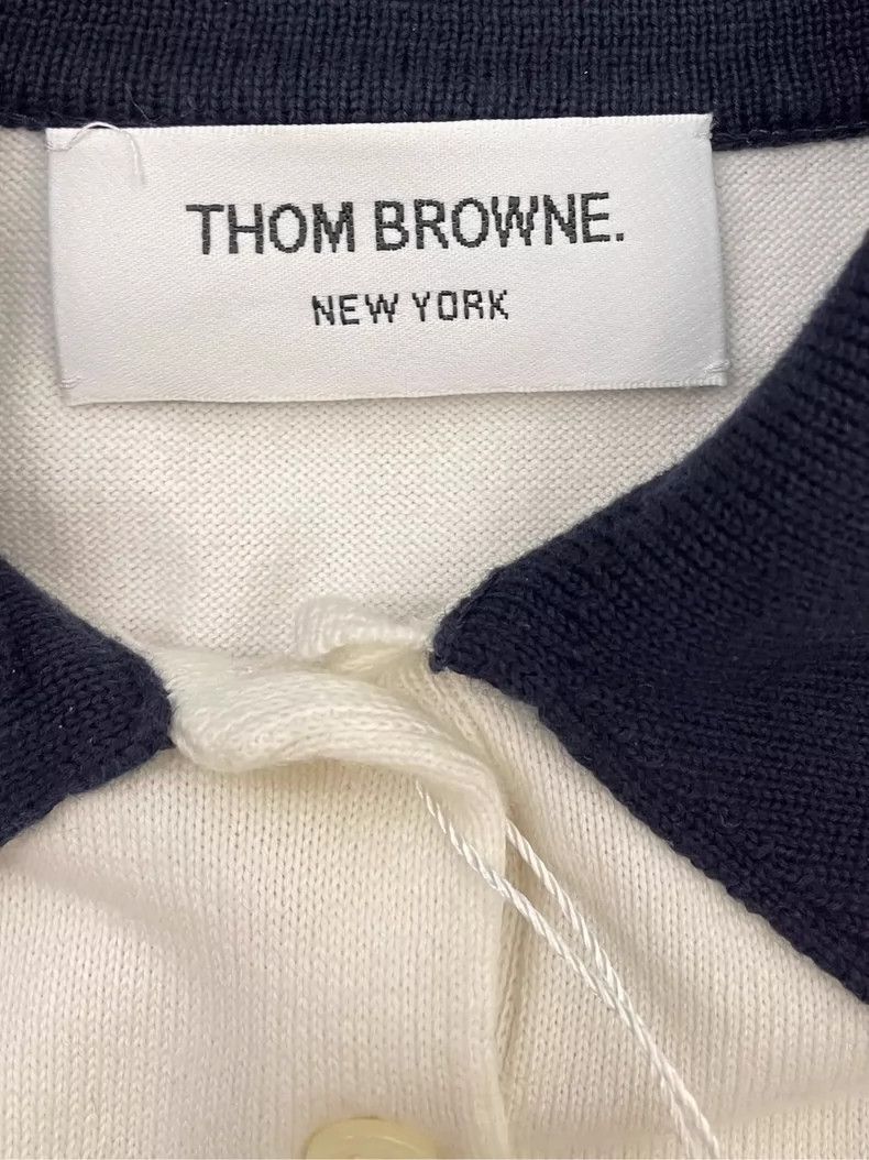 Thom Browne Thom Browne White puppy four stripes Polo collar short sle Size XS / US 0-2 / IT 36-38 - 5 Thumbnail