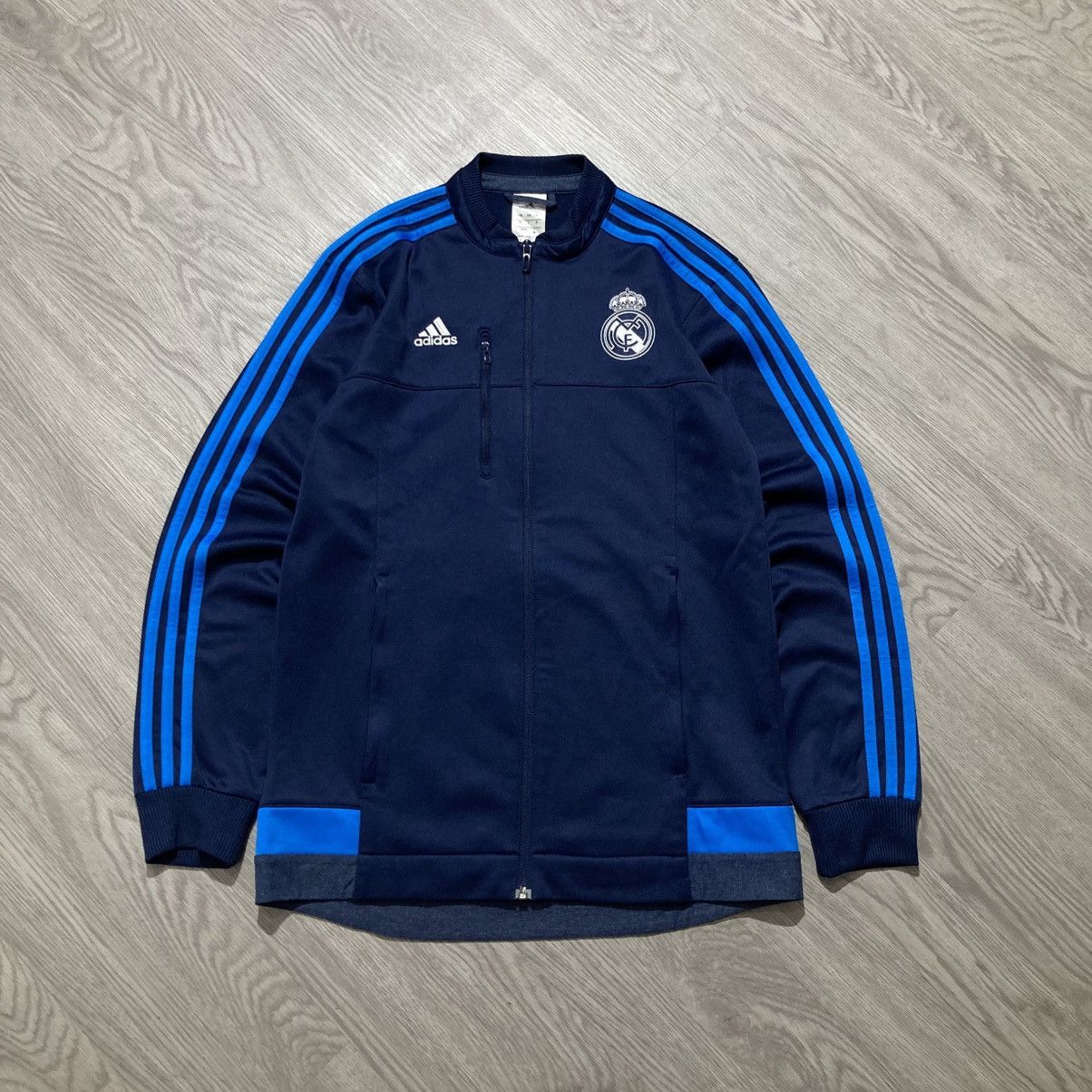 Adidas 2015-16 Real Madrid Adidas Tracktop Zip Jacket 3 Stripes Size US M / EU 48-50 / 2 - 1 Thumbnail