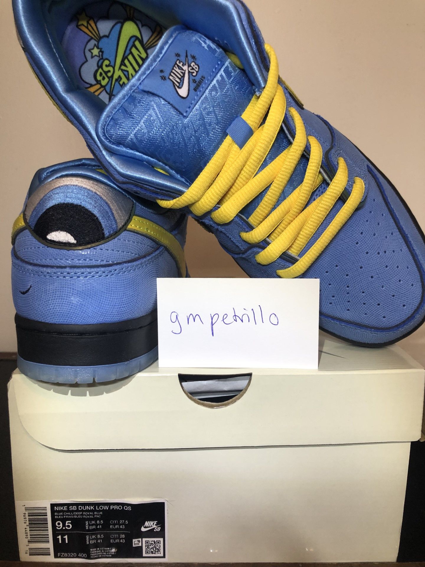 image of Nike Sb Dunk Low Pro The Powerpuff Girls Bubbles Shoes in Blue, Men's (Size 9.5)