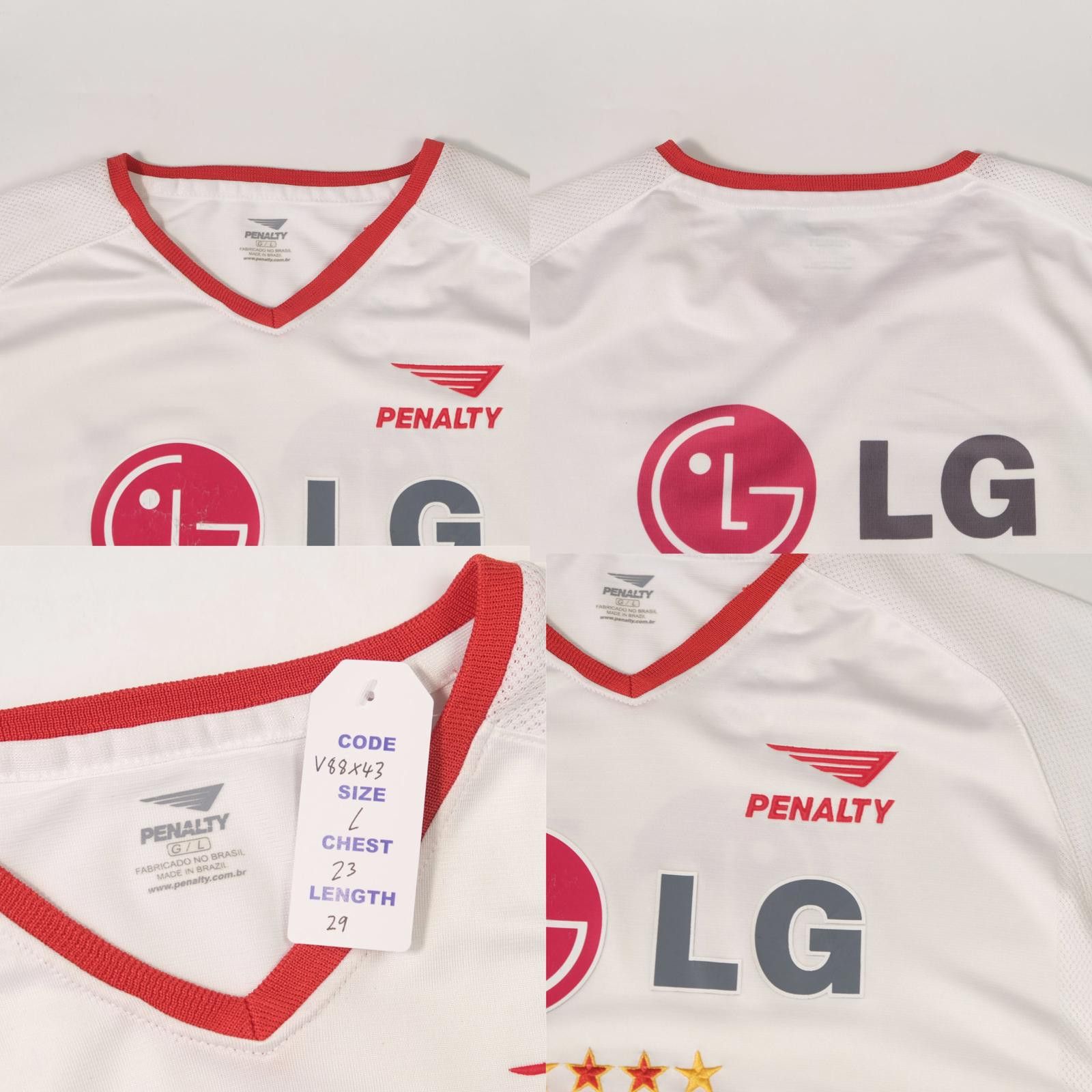 Penalty 2002/03 Sao Paulo Brazil Home Shirt (L) Size US L / EU 52-54 / 3 - 5 Thumbnail