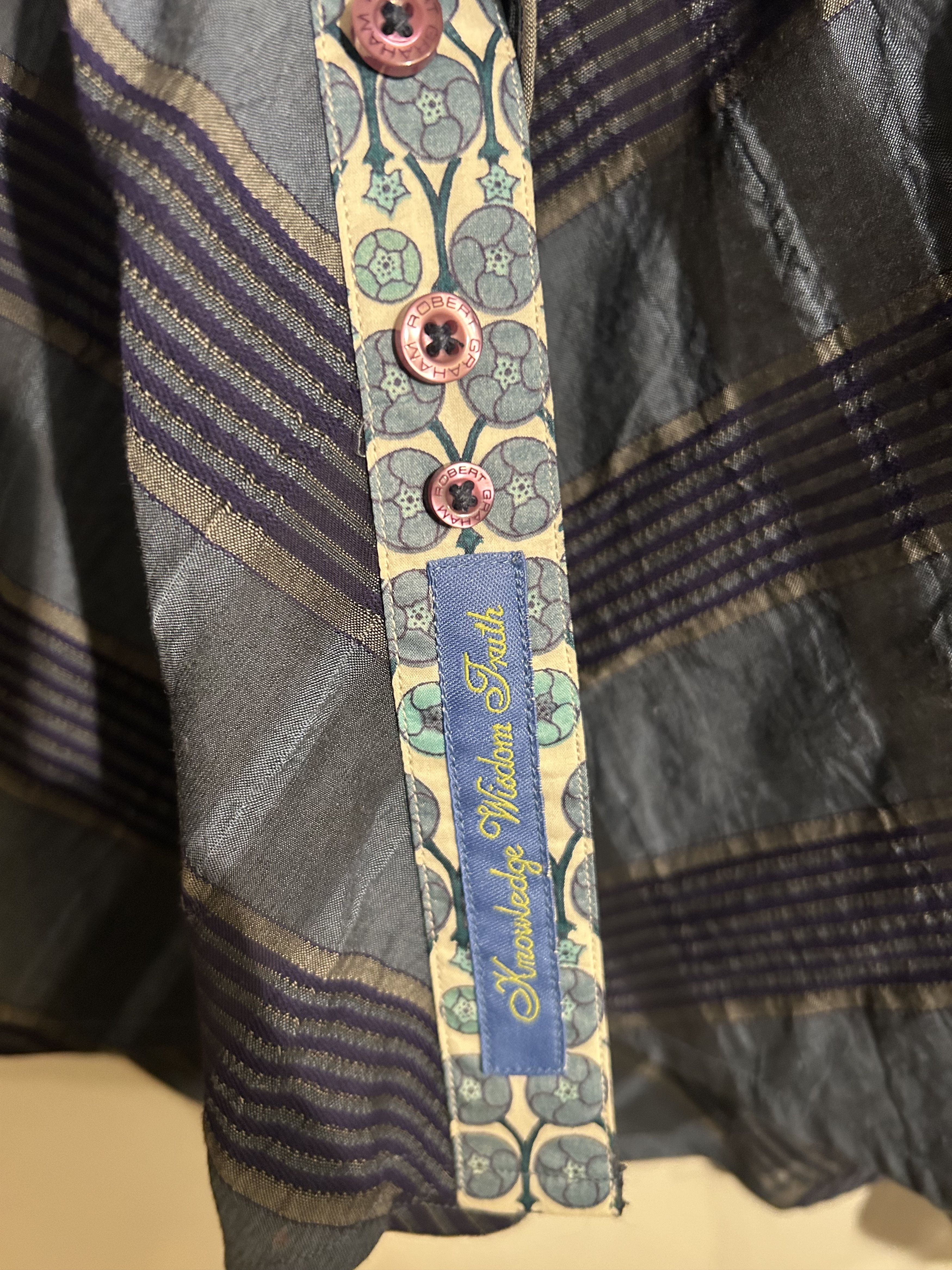 Robert Graham Robert Graham Men's Button Down Flip Cuff Shirt Size US XL / EU 56 / 4 - 3 Thumbnail
