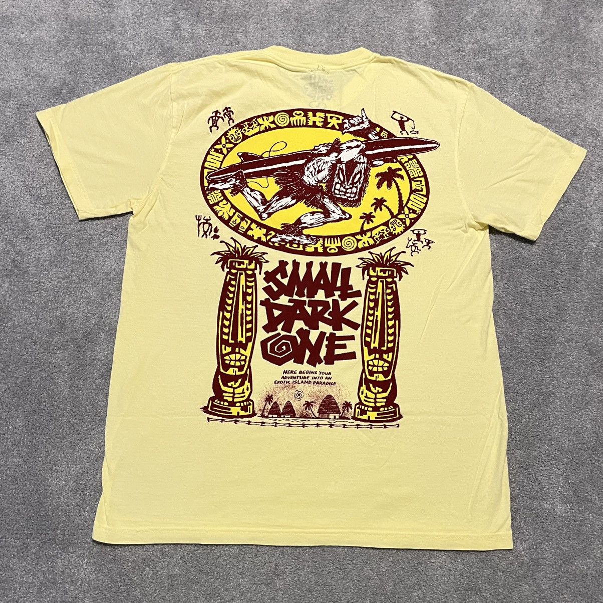 New Lil Darkie Small Dark One Tiki Hawaii Graphic Logo Tee