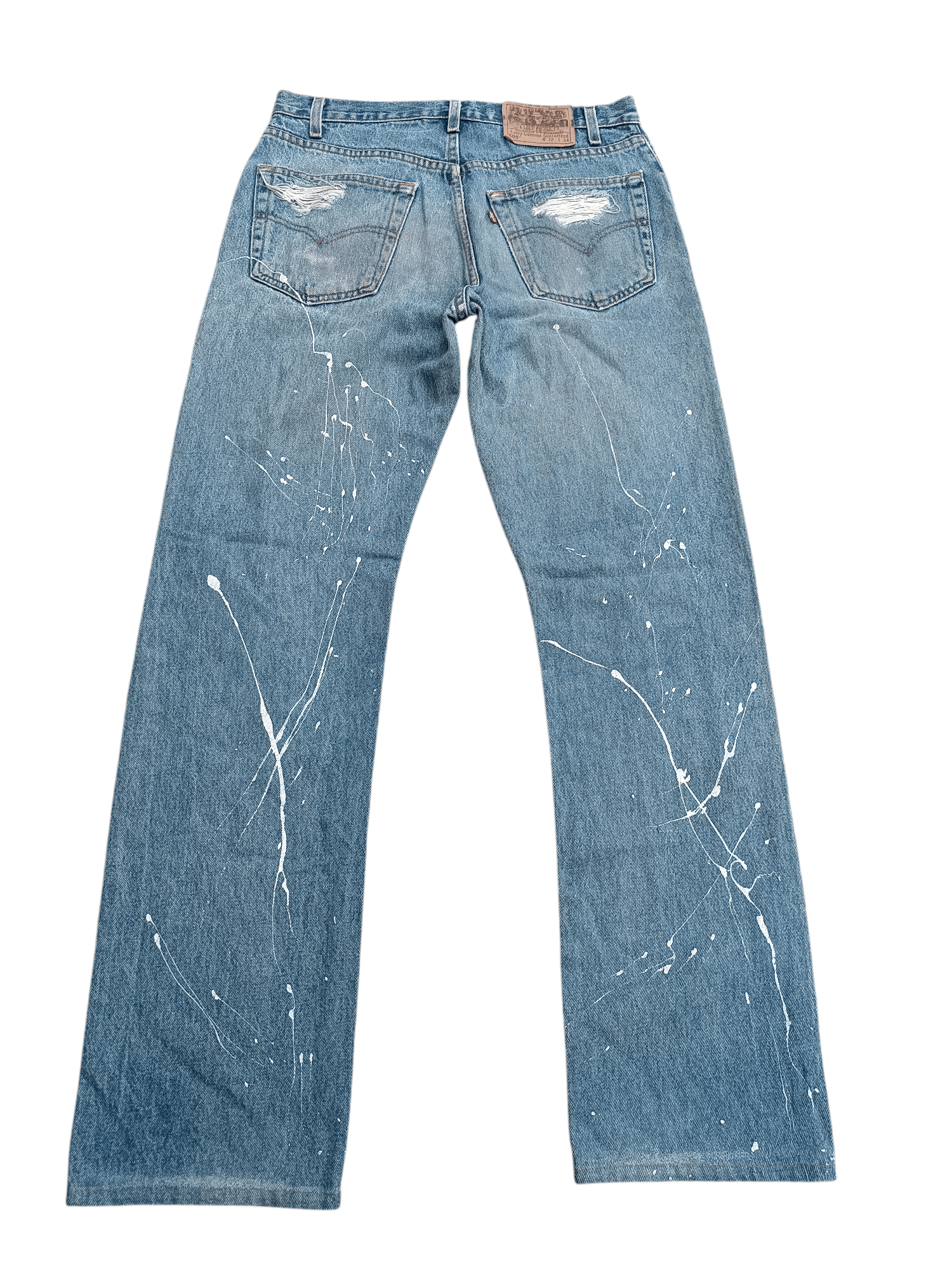 Levi's × Vintage Y2K Levis 505 Regular Straight Cut Distressed Splatter Denim Size US 32 / EU 48 - 12 Thumbnail