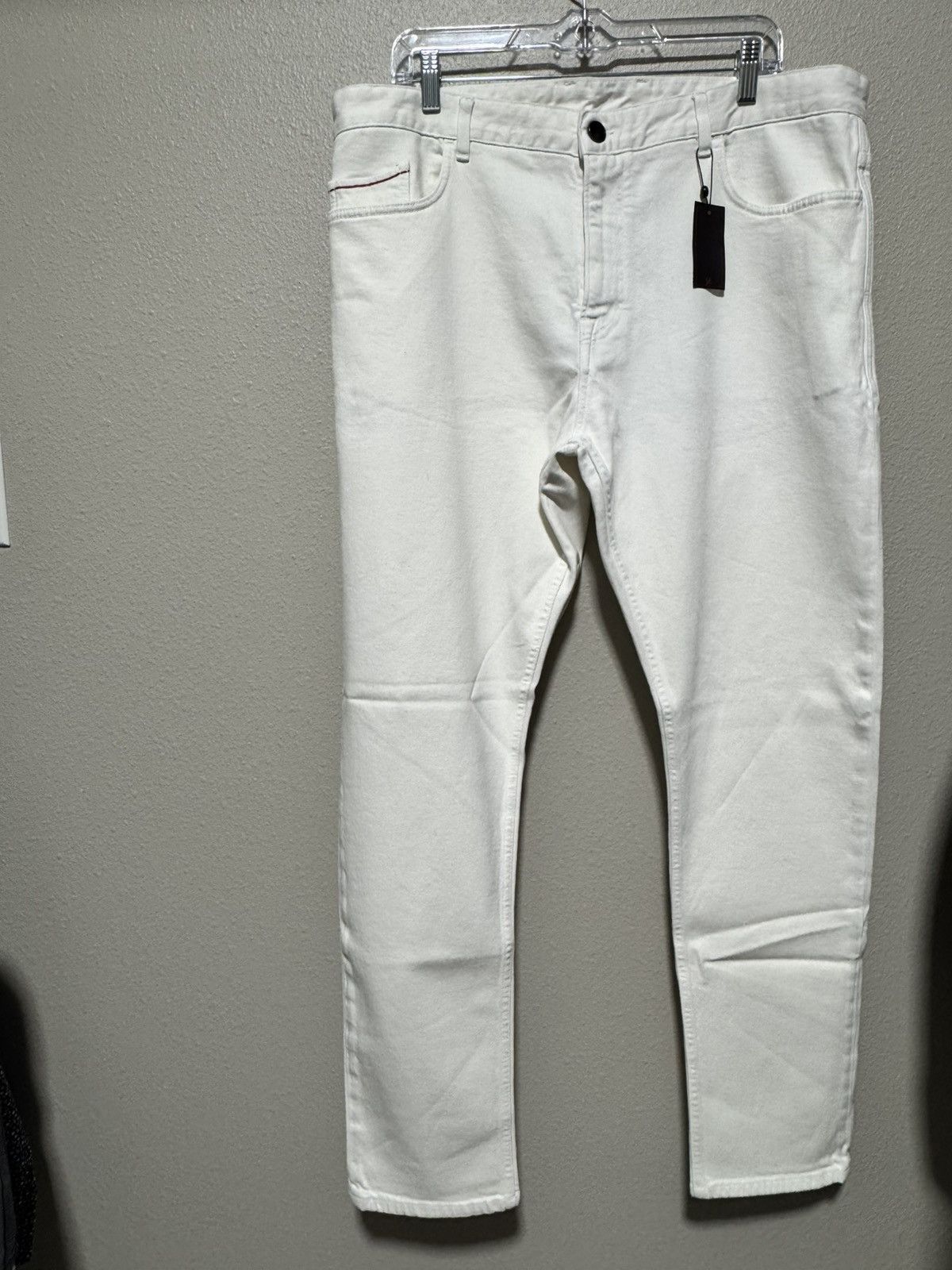 Isaia Napolii Isaia Napoli Barchetta White Denim Designer Jeans Size US 34 / EU 50 - 1 Thumbnail