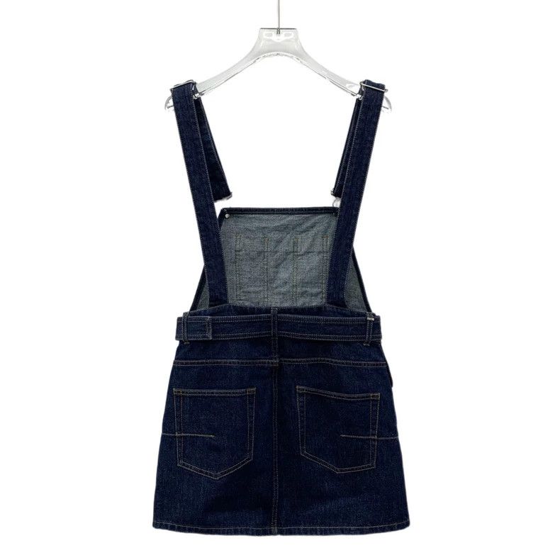 Dior Dior Dark blue cotton denim strap skirt 2506-Nextarrow Size 42" / US 20 - 2 Thumbnail