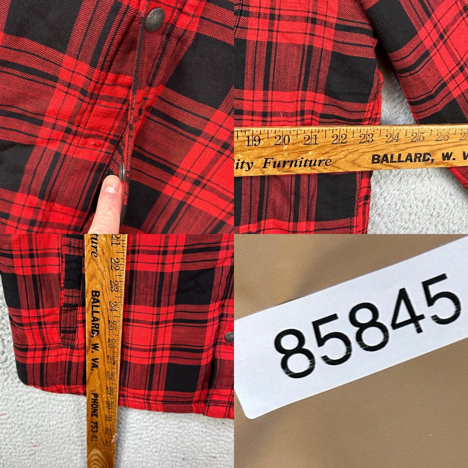 Lucky Brand Lucky Brand Mens Large Shirt Flannel Shacket Red Plaid Heavyweight Lined Sherpa Button-Up Long Sleeve Collared Striped Accent Casual Winter Fall Mens Size US L / EU 52-54 / 3 - 8 Thumbnail