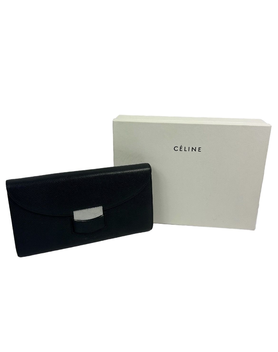 Celine Celine Black Leather Flap Wallet Size ONE SIZE - 1 Thumbnail