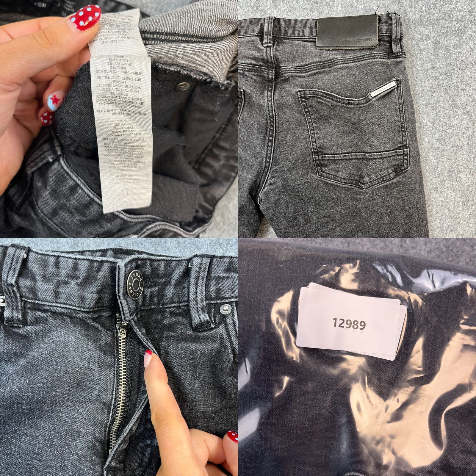 Armani Exchange Armani Exchange Jeans Slim Skinny 31 30 Dark Wash Grey Stretch Denim 5-Pocket Mens Regular Size Size US 31 - 8 Thumbnail