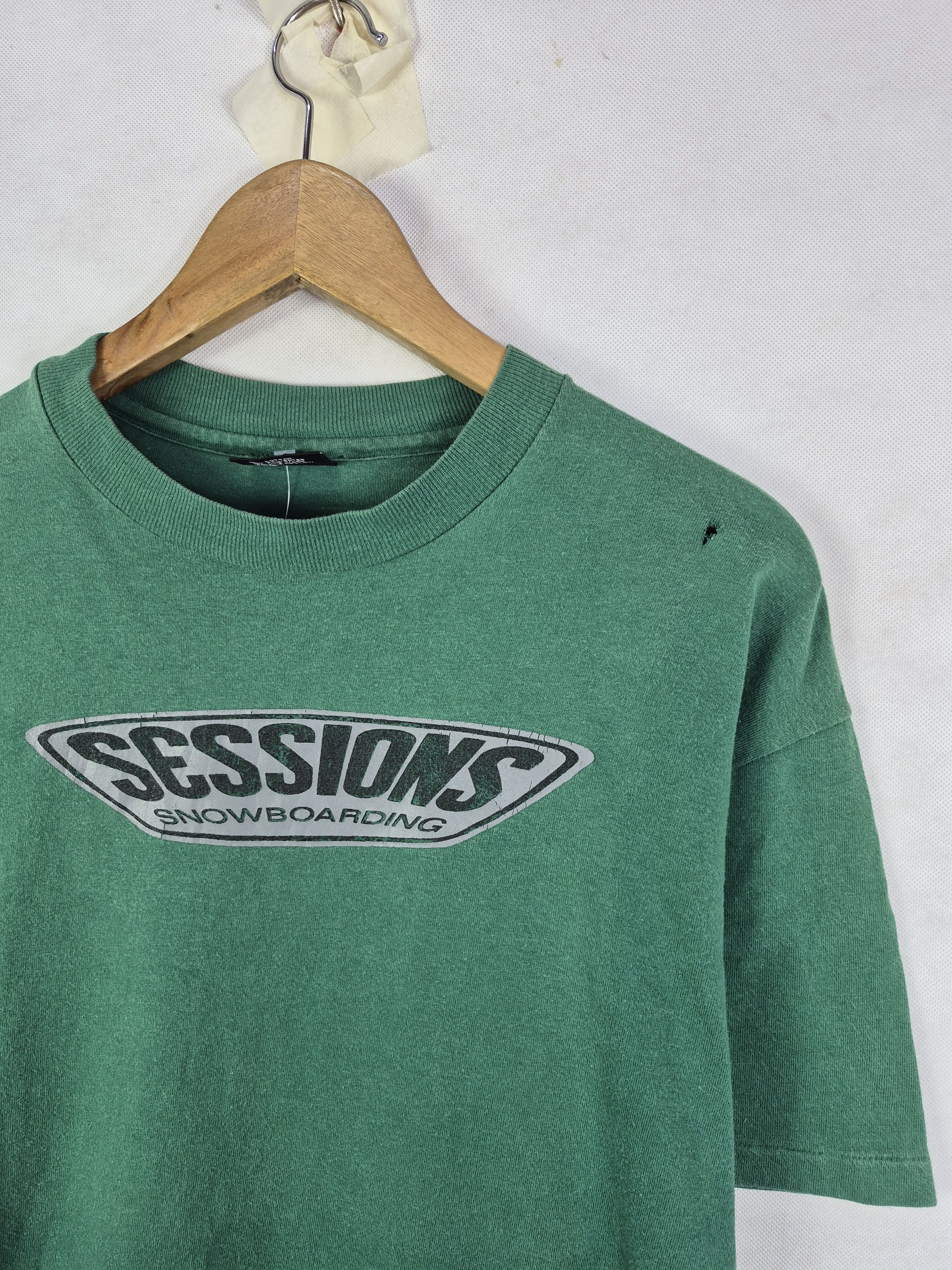 Sessions 🔥 Vintage 90s Sessions Snowboarding Skate Tee Size US M / EU 48-50 / 2 - 2 Thumbnail