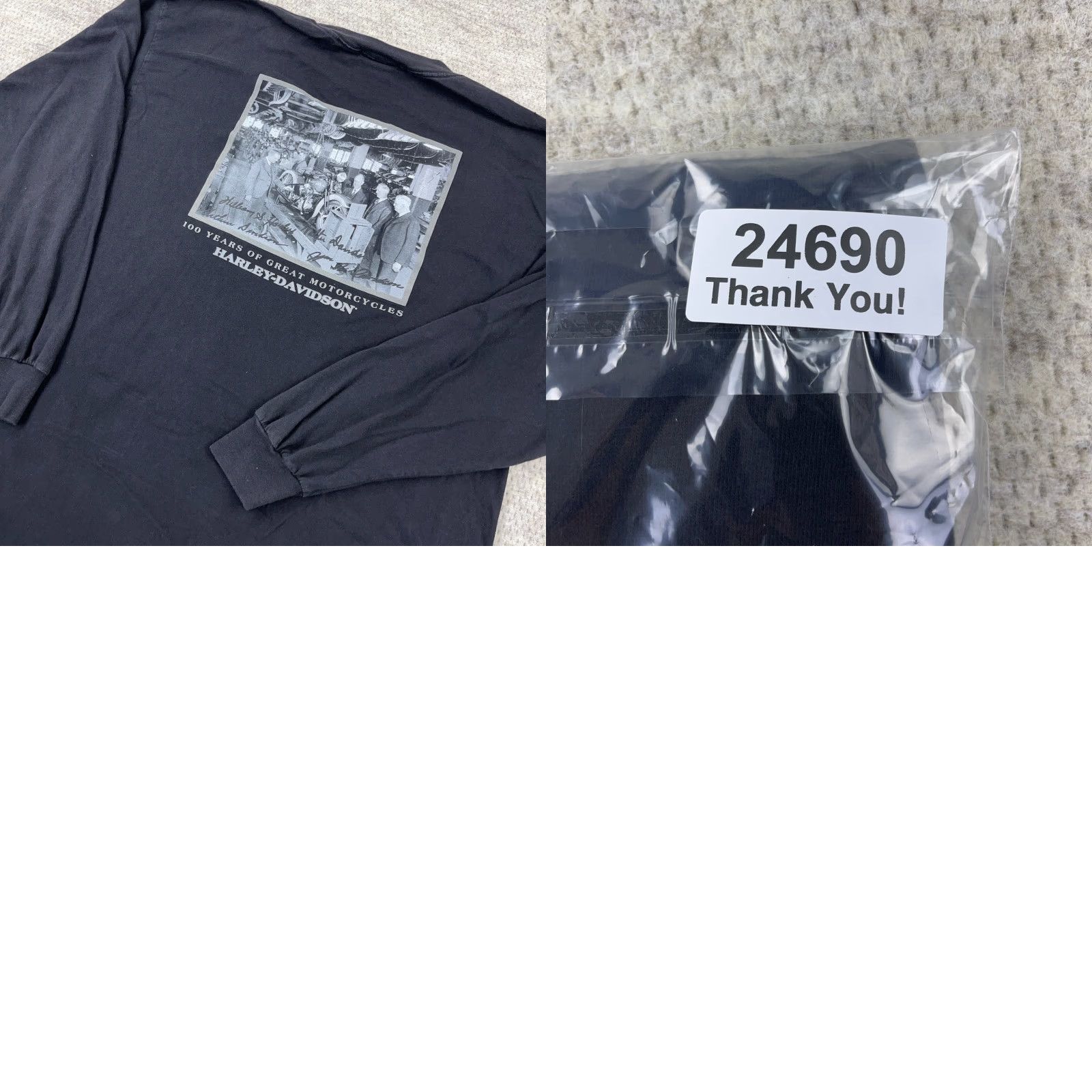 Harley Davidson VINTAGE Harley-Davidson Shirt Men XL Black Long Sleeve Tee Motorcycle 100 Years USA Y2K Mens Holiday 80s Retro Logo Graphic Print USA Hipster Classic Size US XL / EU 56 / 4 - 8 Thumbnail