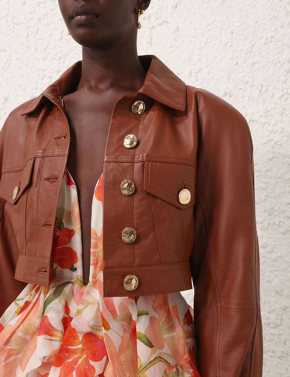 Zimmermann oc11z0525 Tranquillity Leather Jacket in Brown Size M / US 6-8 / IT 42-44 - 5 Thumbnail