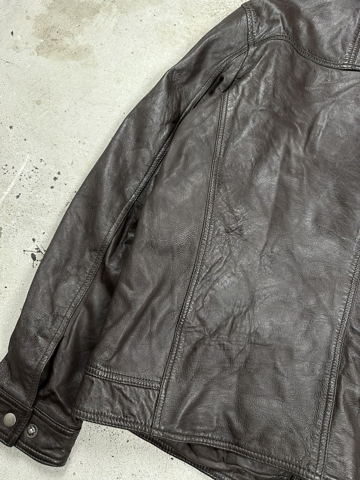 Genuine Leather × Vintage ‼️ Vintage y2k Brown Lamb Leather Jacket Size US L / EU 52-54 / 3 - 11 Thumbnail