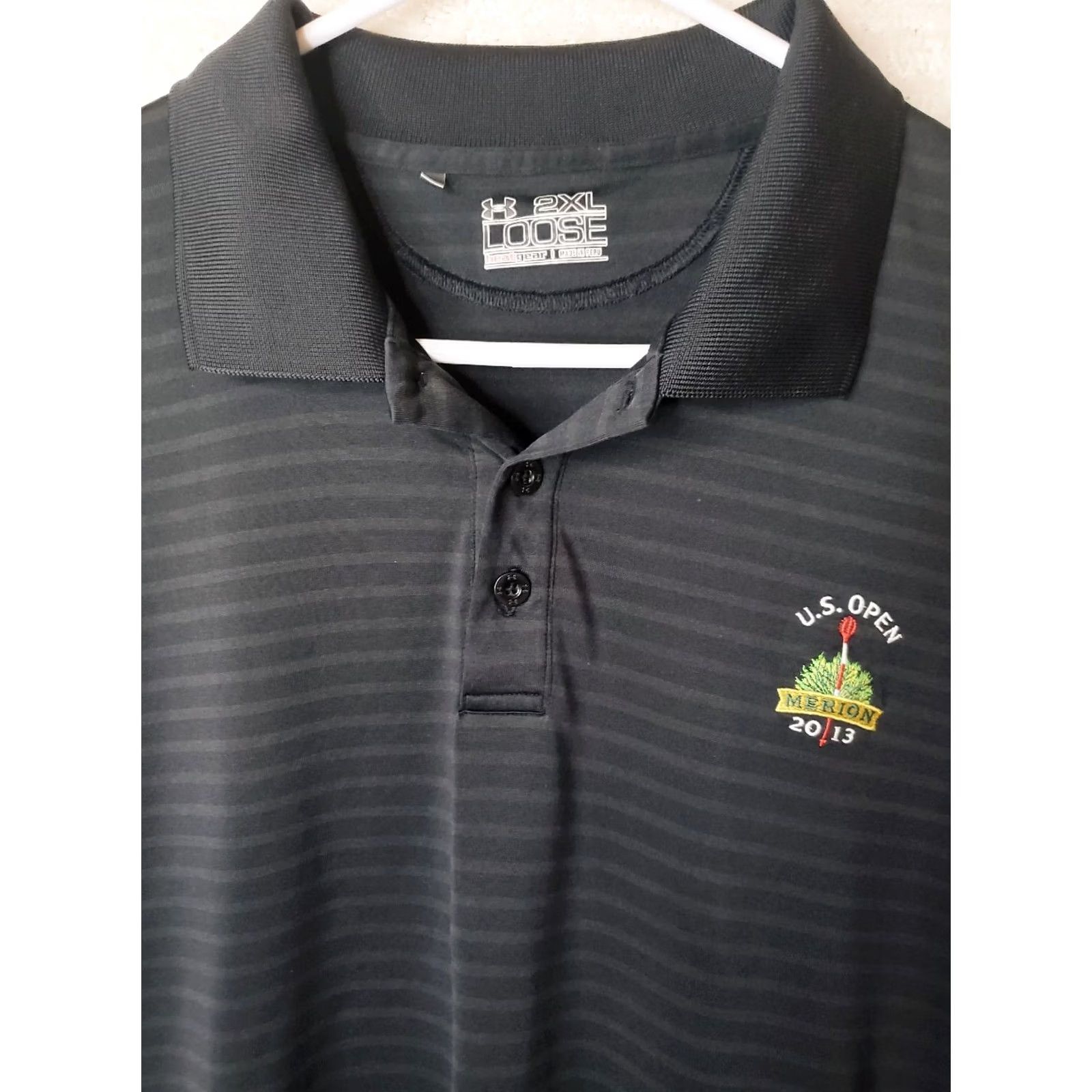 Under Armour Under Armour Shirt Men's 2XL Black Striped Loose Fit U.S. Open Merion 2013 Size US XXL / EU 58 / 5 - 3 Thumbnail
