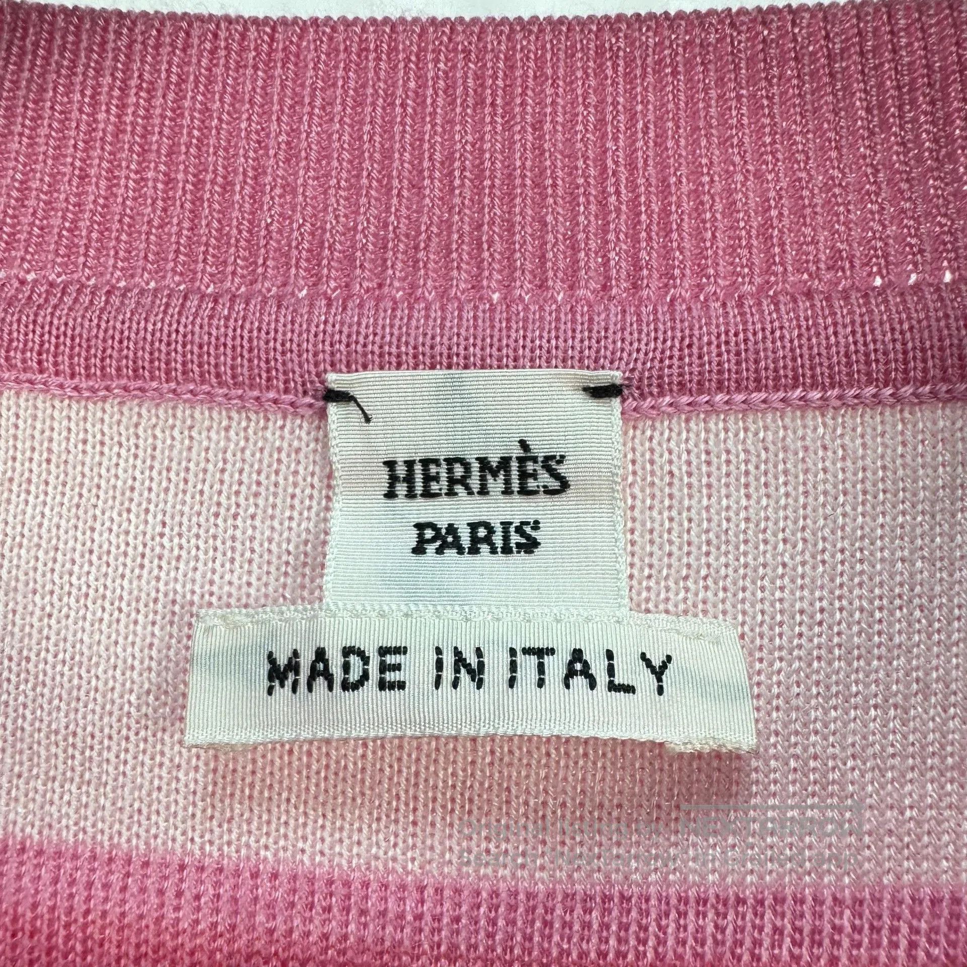 Hermes Hermes Pink Cashmere Stripe Cardigan. Size S / US 4 / IT 40 - 6 Thumbnail