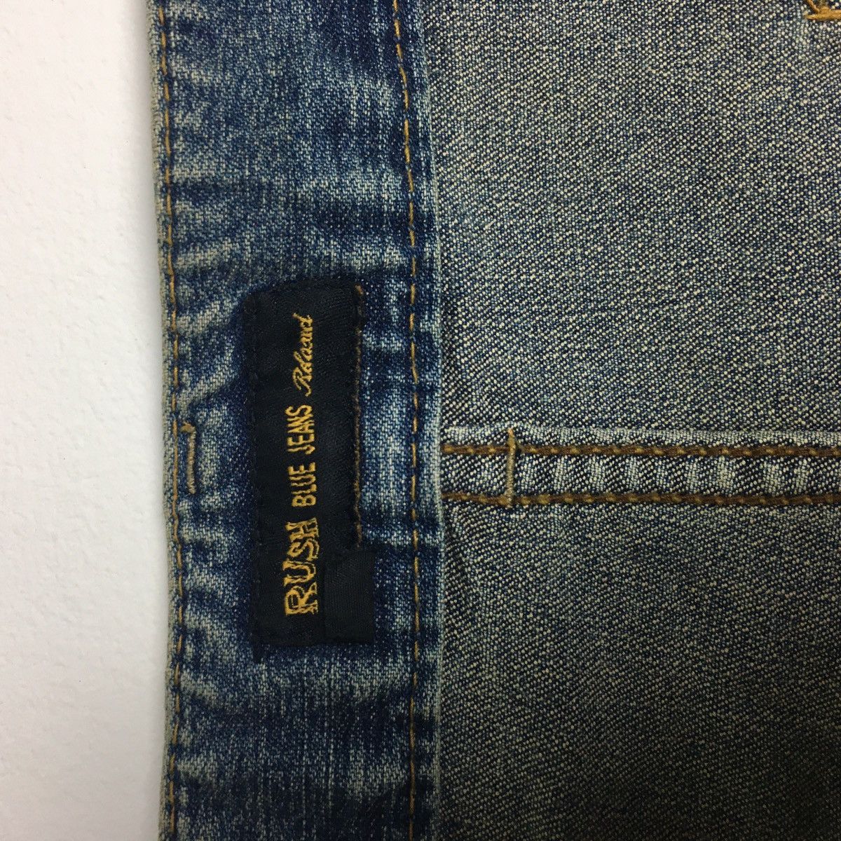 Vintage Super Flare RUSH BLUE JEANS Size US 38 / EU 54 - 7 Thumbnail