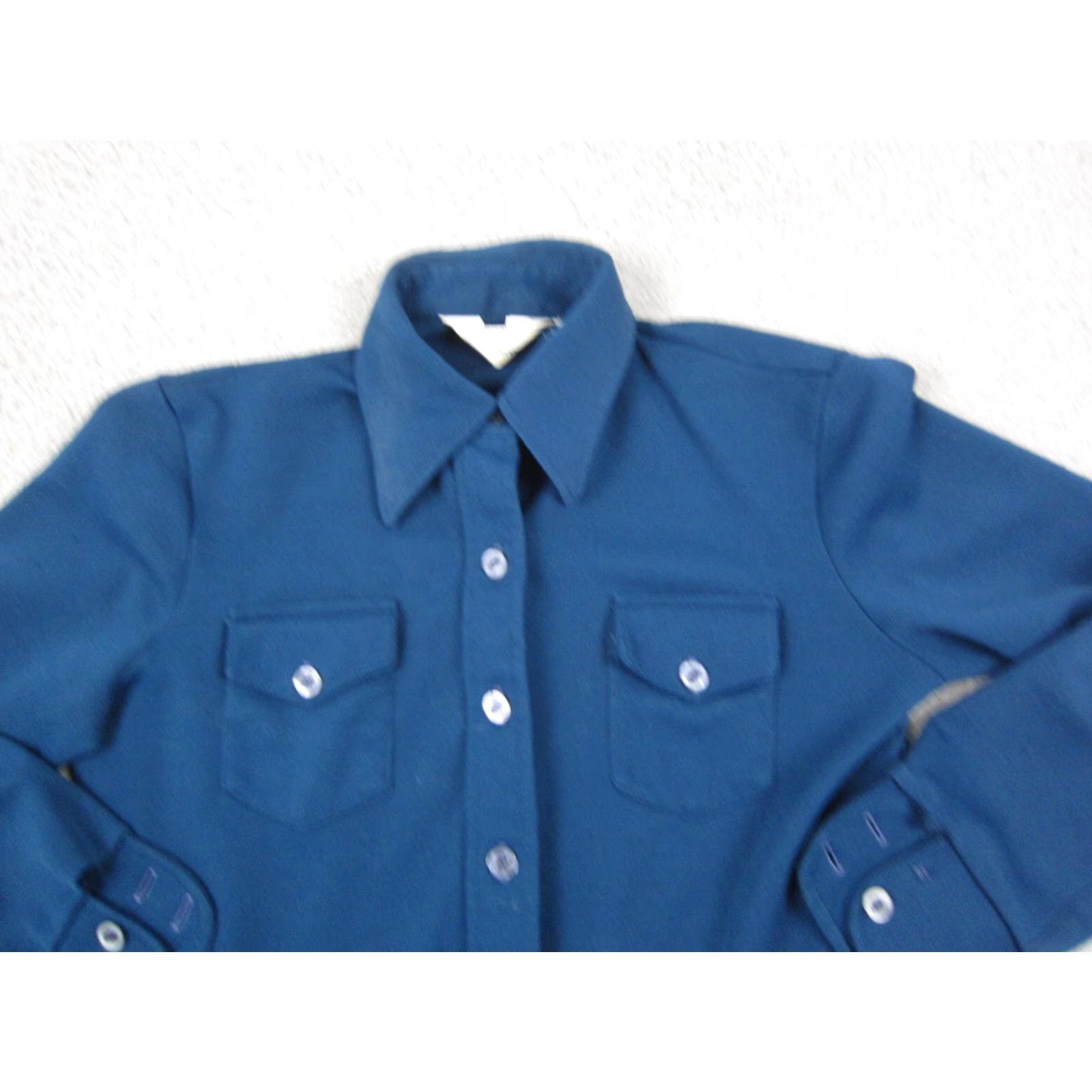 JCPenney VINTAGE JC Penney Shirt Womens M Blue 90s Western Button-Up Workwear Casual Cotton Canvas Pockets Button Size M / US 6-8 / IT 42-44 - 3 Thumbnail