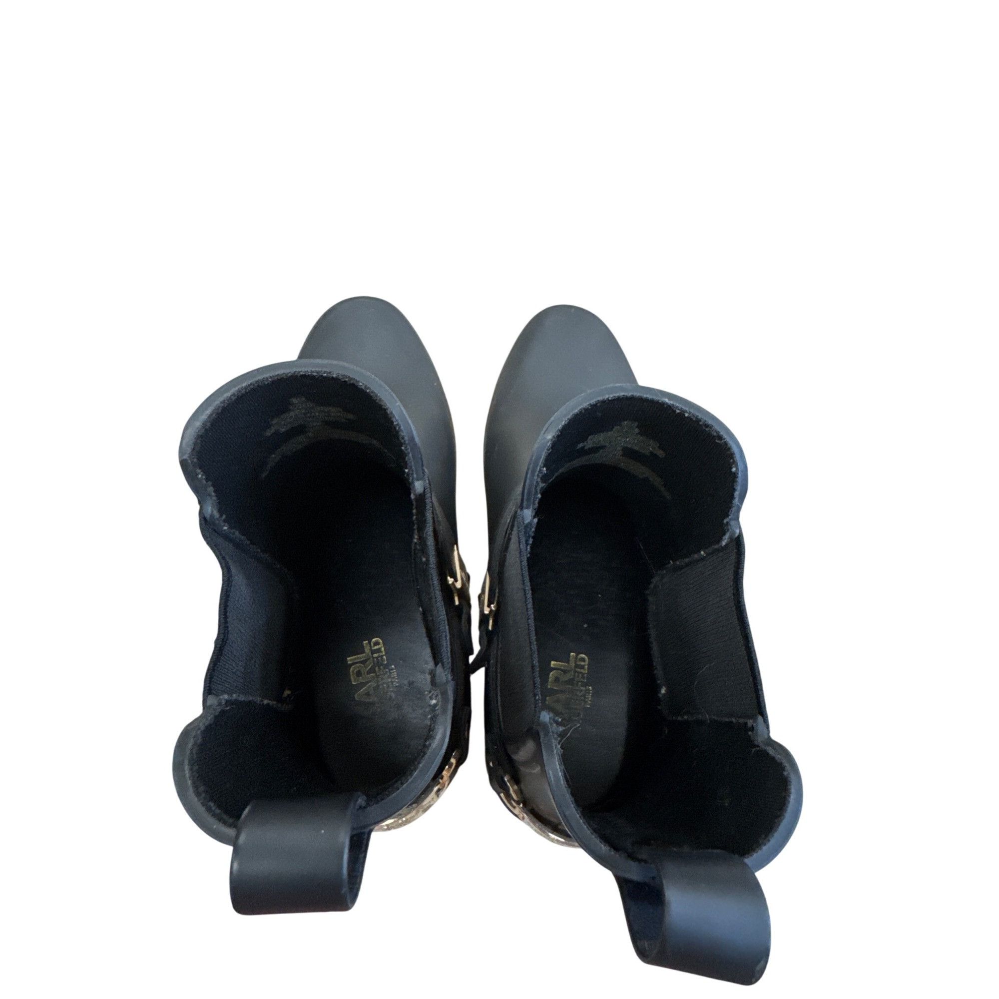 Karl Lagerfeld Karl Lagerfeld Lou Womens Black Rubber Rain Boots Size 8M SK Size US 8 / IT 38 - 7 Thumbnail