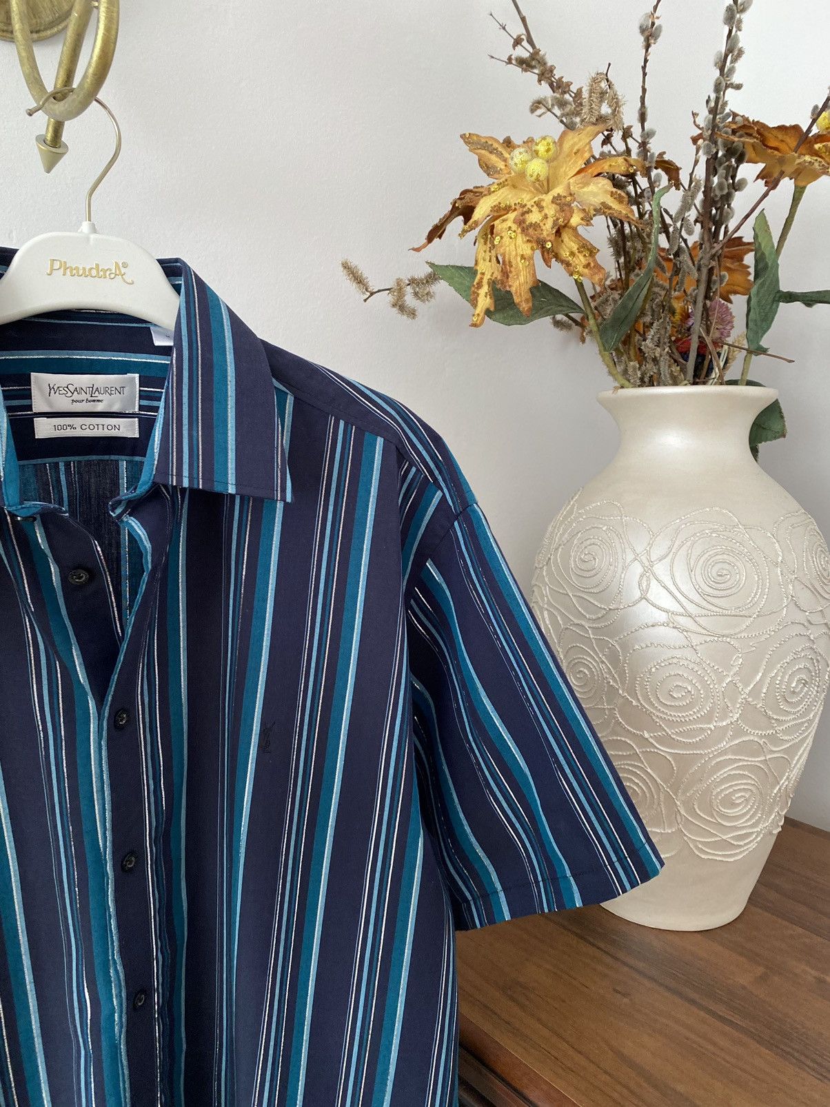 Yves Saint Laurent Vintage Yves Saint Laurent YSL Short Sleeve Button Up Shirt Size US XL / EU 56 / 4 - 2 Thumbnail