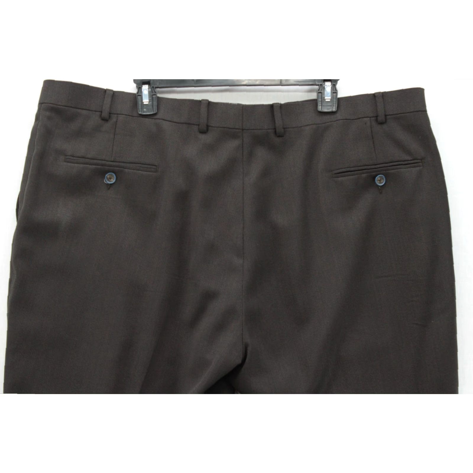 Hart Schaffner Marx Hart Schaffner Marx Dress Pants Mens 44x30 Brown 100% Wool Flat Front Classic Size US 40 / EU 56 - 5 Thumbnail
