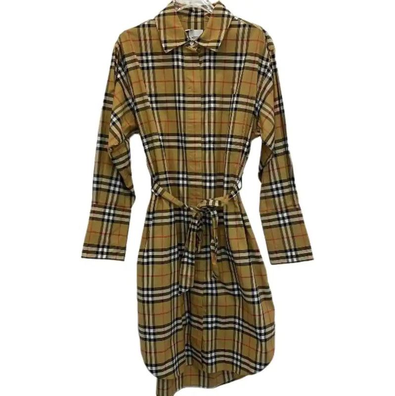 Burberry Burberry Brown Cotton Long Sleeve Dress Size M / US 6-8 / IT 42-44 - 1 Thumbnail