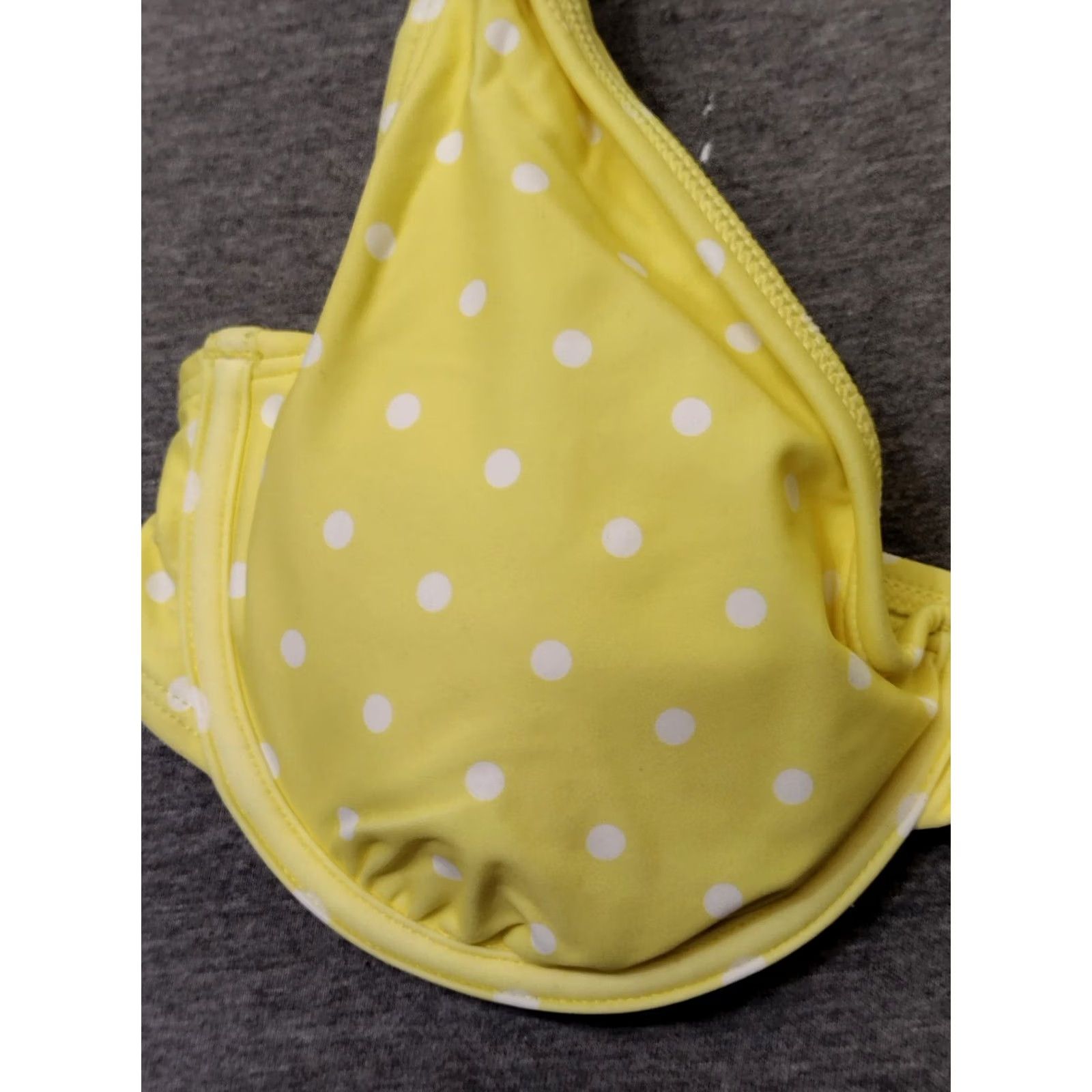 Vintage No Boundaries Yellow Wired Bra With White Polka Dots M Women Bra Sport Size ONE SIZE - 3 Thumbnail