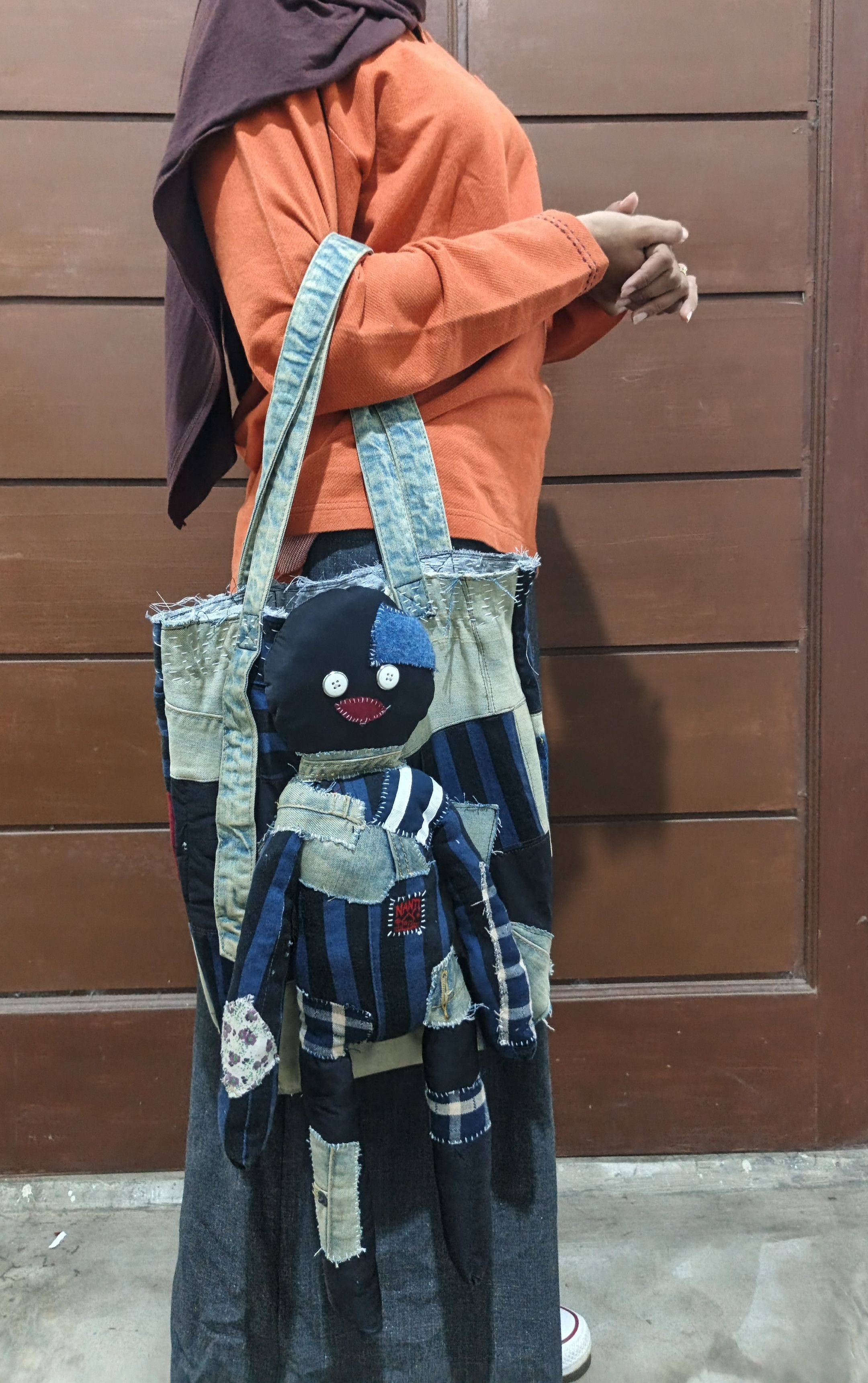 Japanese Brand Handmade Patchwork Rag Doll Tote Bag Size ONE SIZE - 13 Thumbnail