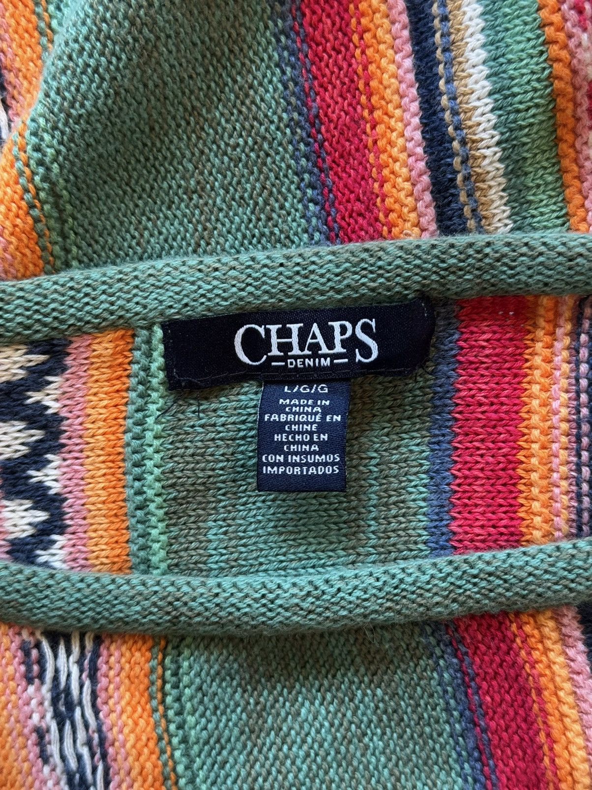 Chaps Ralph Lauren × Polo Ralph Lauren × Ralph Lauren Ralph Lauren Chaps coloured cable knit native sweater Y2K Size L / US 10 / IT 46 - 3 Thumbnail